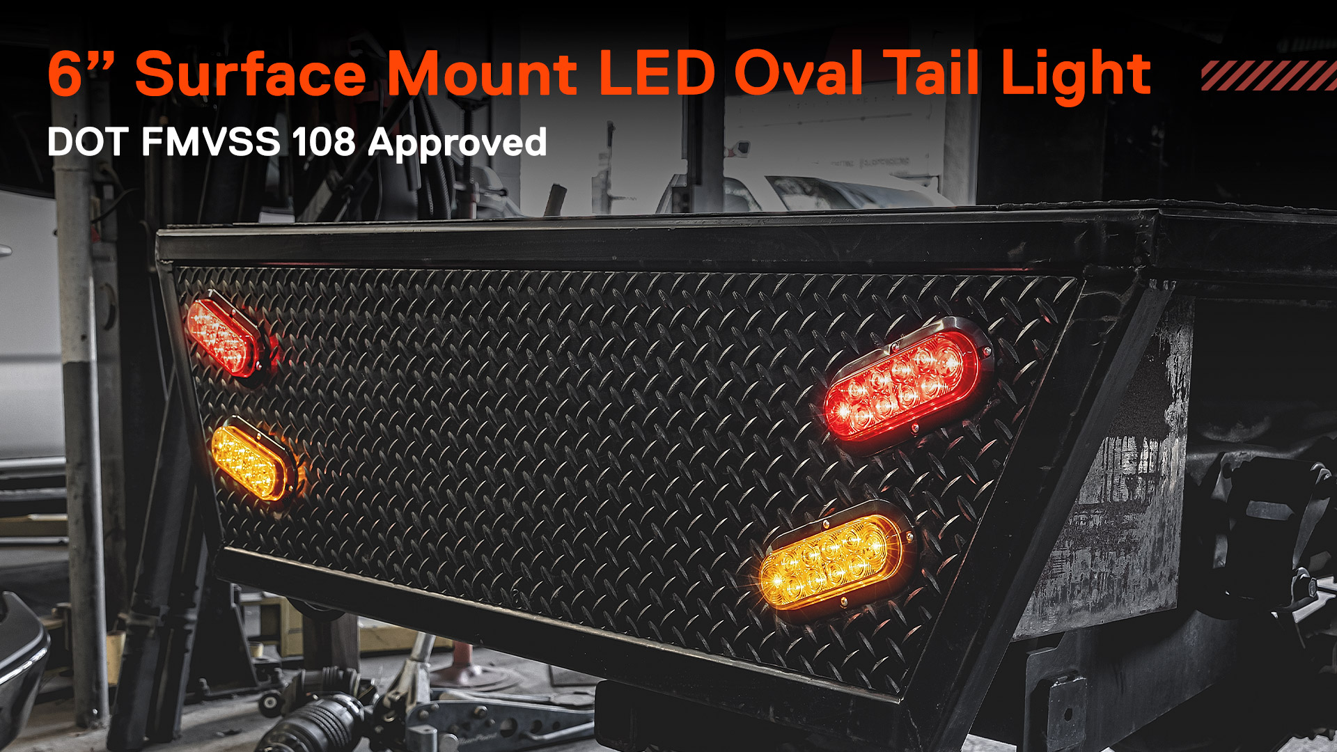 2x Flush Mount White 10 LED 6 Oval Trailer Truck Backup Reverse Lamp Tail Light