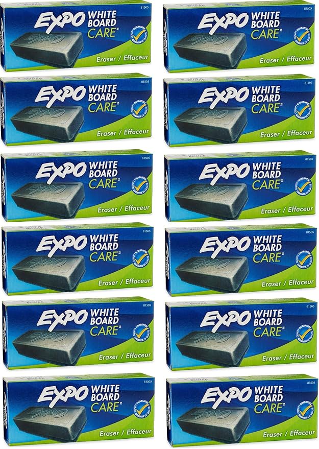 EXPO 81505 Block Eraser Dry Erase Whiteboard Board Eraser, Soft Pile, 5