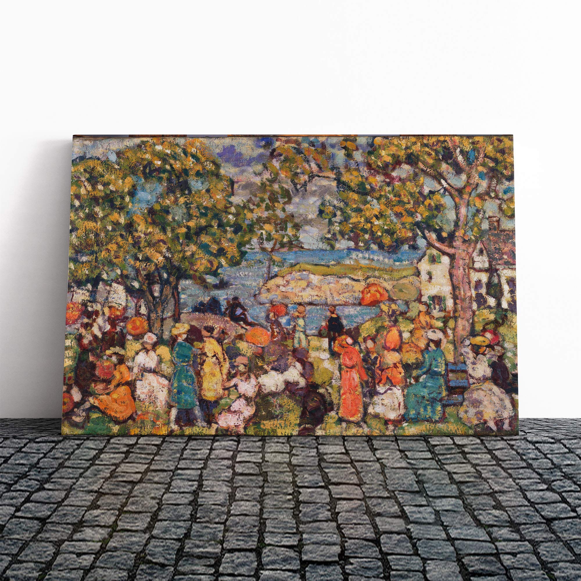 Maurice Pendergrast Picnic Canvas Print | Gallery Wrapped 30mm Frame Wall Art | 24x16 inches | Ready to Hang | Modern Picture | Living Room Bedroom Lounge Office