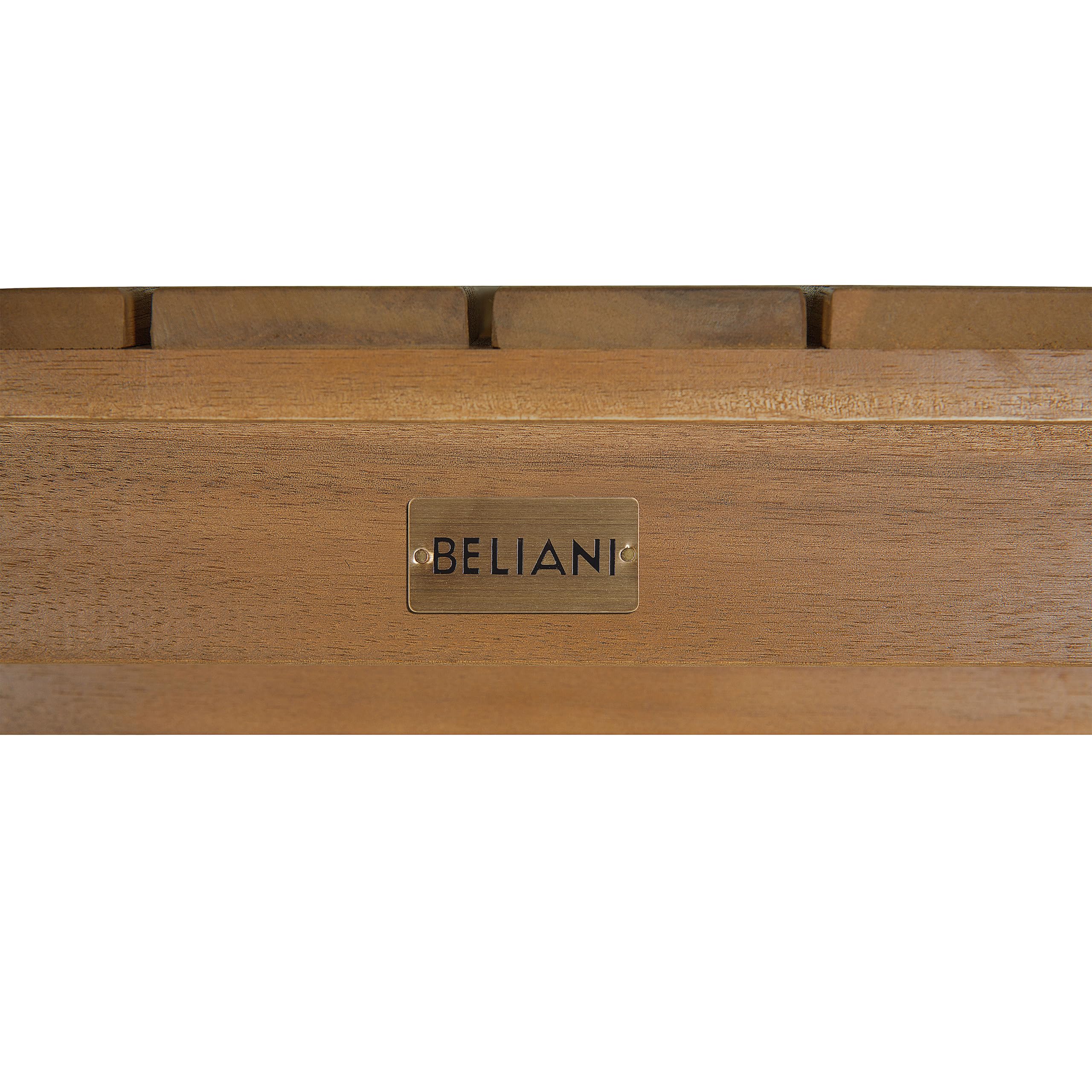 Beliani Mesa de Centro de Madera de Acacia marrón Claro 90 x 75 cm jardín balcón Timor II