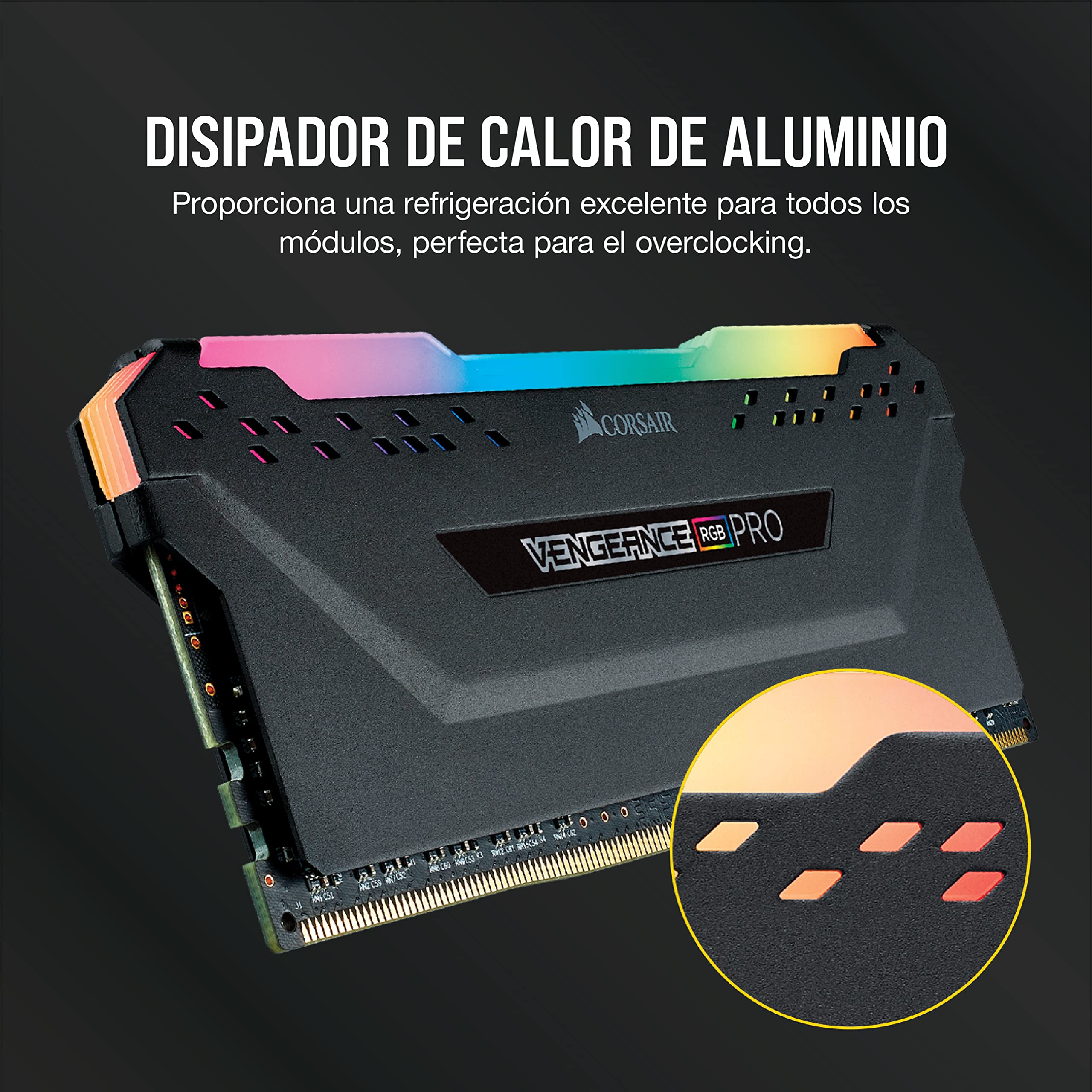 CORSAIR Vengeance RGB Pro DDR4 RAM 32GB (2x16GB) hasta 3200MHz