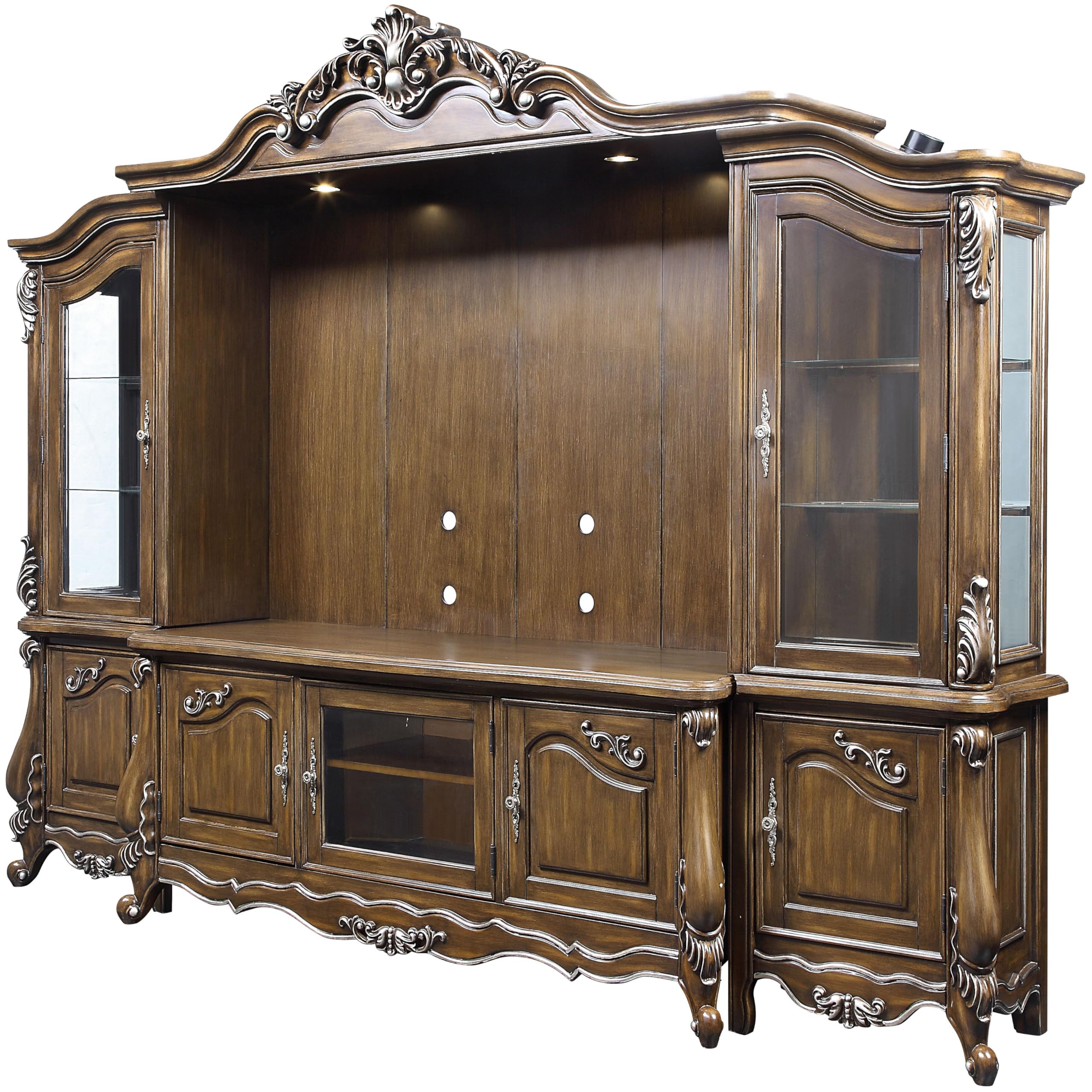 Acme Latisha Transitional Wooden Entertainment Center in Antique Oak