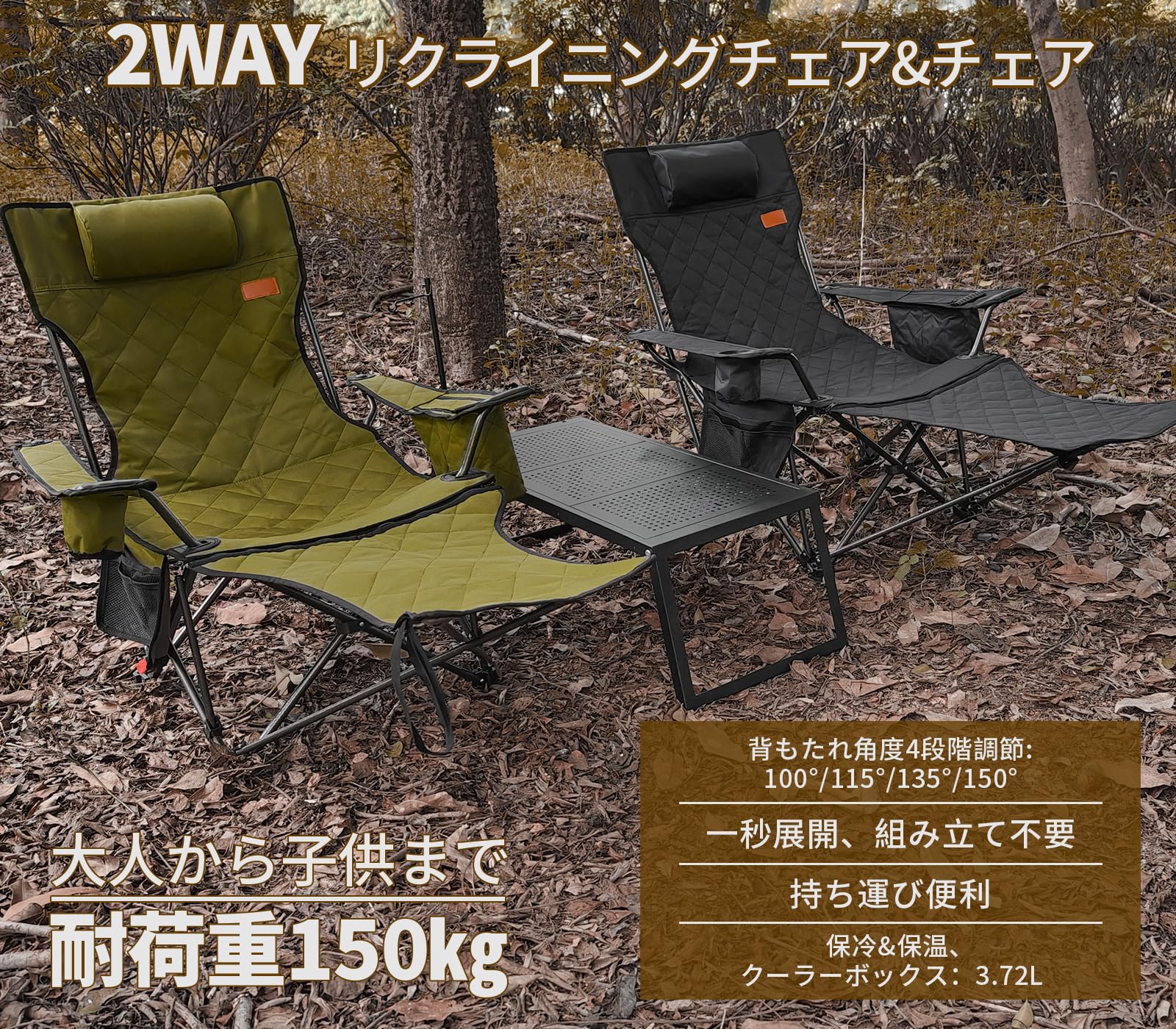 デザートフォックス 4段リクライニングチェア 2脚セット Amazon.co.jp: DesertFox リクライニングチェア キャンプ椅子 単品