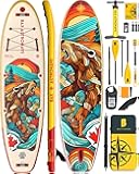 Inflatable Stand Up Paddle Board - 11ft Extra Wide Stable Design Paddleboard with Sup Accessories Backpack, Pump, Ankle Leash, Adults&Youth