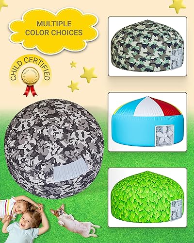Miniatura 6 de Skywin Tienda de campaña inflable para niños (gris oscuro camuflado), tienda de campaña inflable para niños que se instala y se almacena en