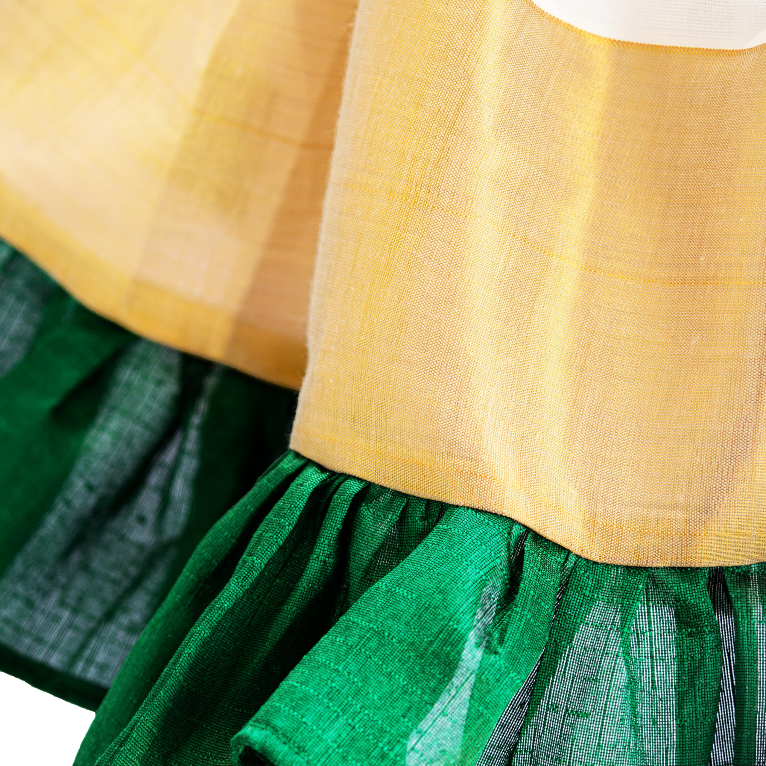 Stanwells Kids Dress for Girls Embroidery Knee Length Traditional Applique Kerala Ethnic Frock for Baby Girls Zipper Beautiful Sleeveless Birthday Dress for Girls Cream & Green (2-3 Years) - Image 7 thumbnail