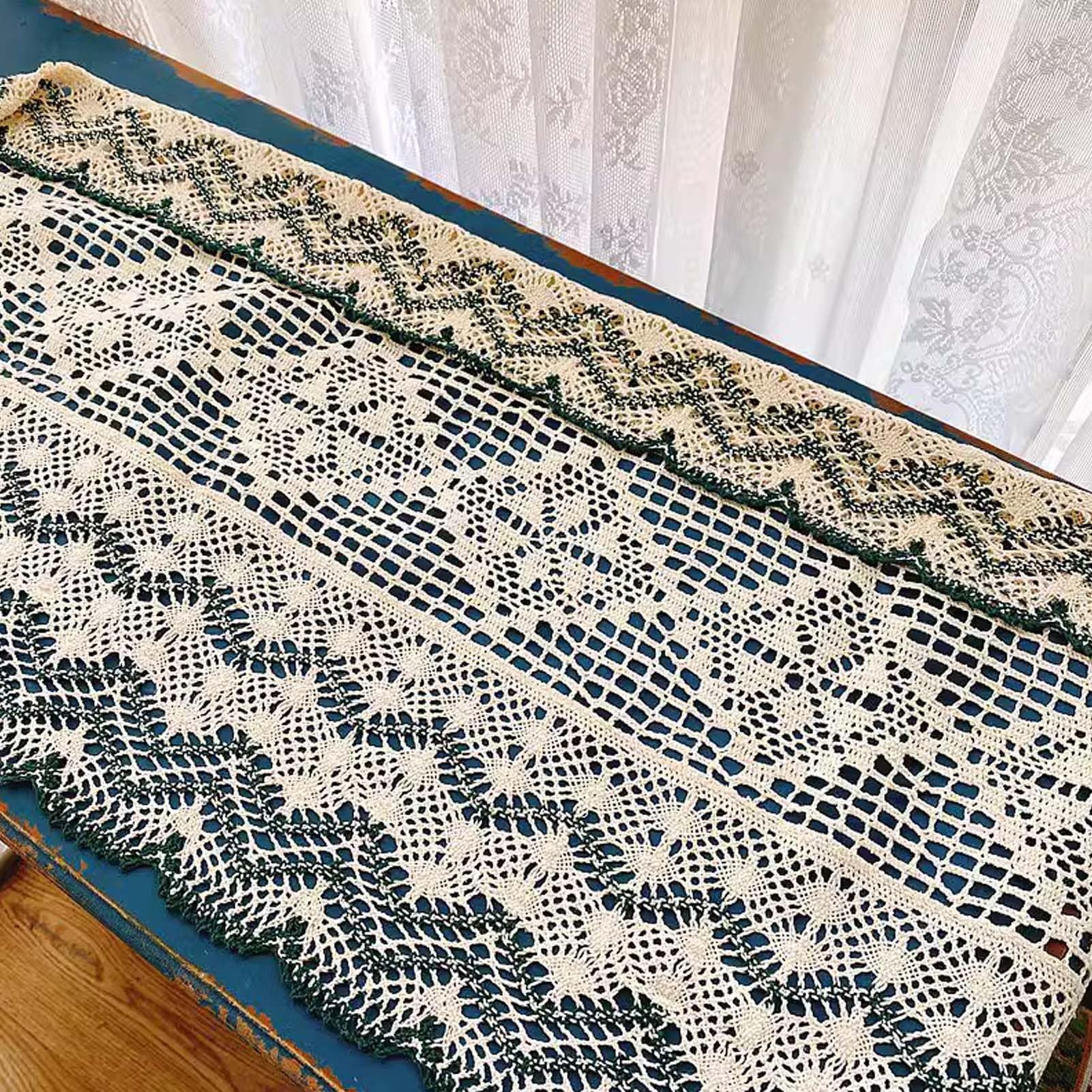 Zasłony do kawiarni, rustykalne szydełkowane falbany do kuchni, bawełniana koronka, dekoracja okienna do małych okien, dekoracja w stylu wiejskim