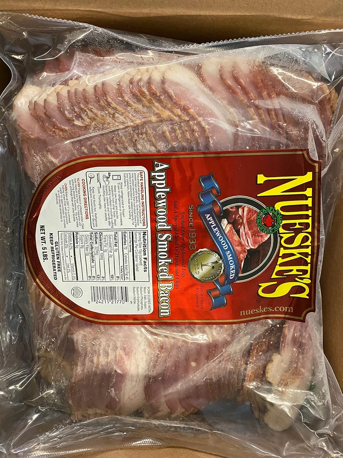 Nueske's Applewood Smoked Sliced Bacon Thick Cut (4/6 Count