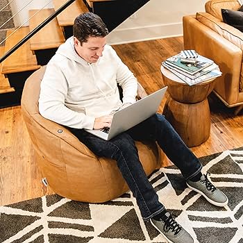 Amazon.com: Big Joe Milano Beanbag Chair with Vibe Caramel Montana