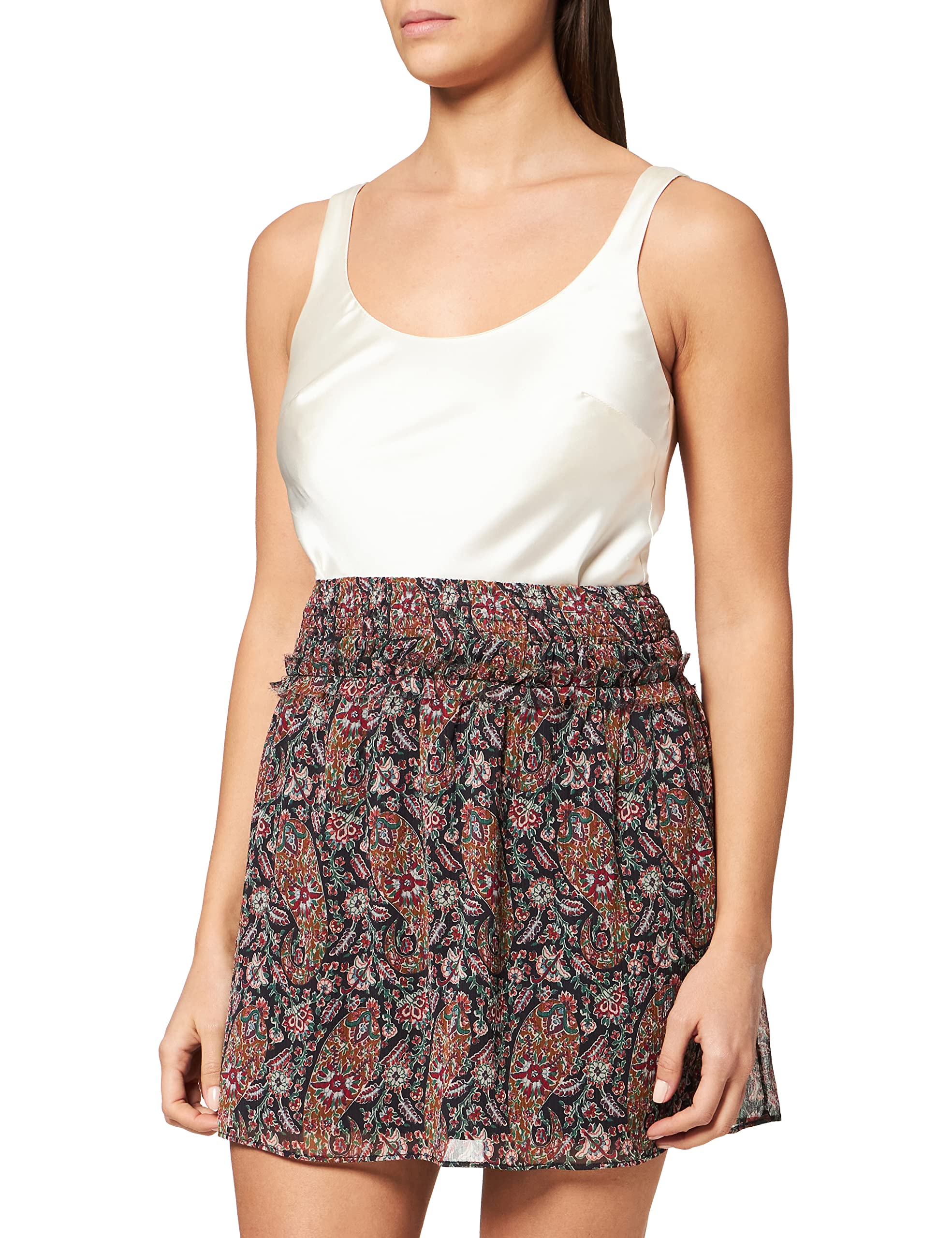 Naf Naf Women's Bohemian J1 Skirt, Bohemian Noir, S