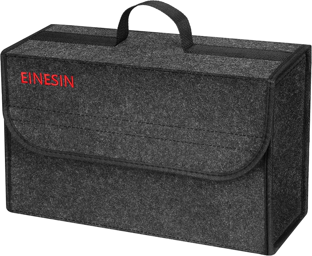 Einesin Einesin Sac de coffre voiture en feutre (version améliorée), feutre aiguilleté avec panneaux latéraux stabilisateurs (40x15x25 cm)