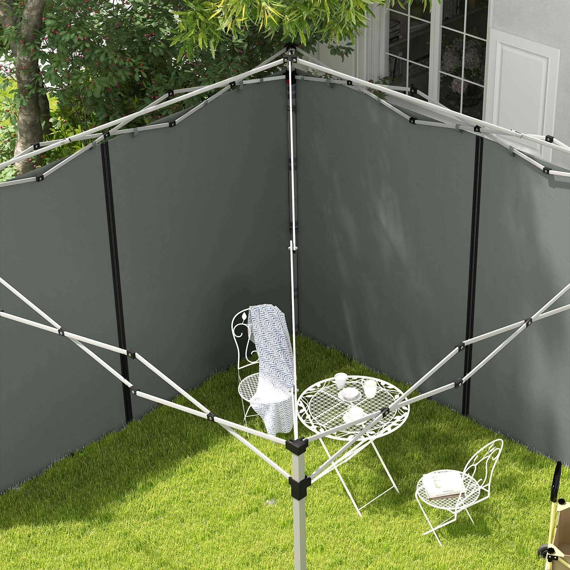 Outsunny Parois Latérales de Rechange Barnum 3 x 3 ou 3 x 6 m Gris Foncé