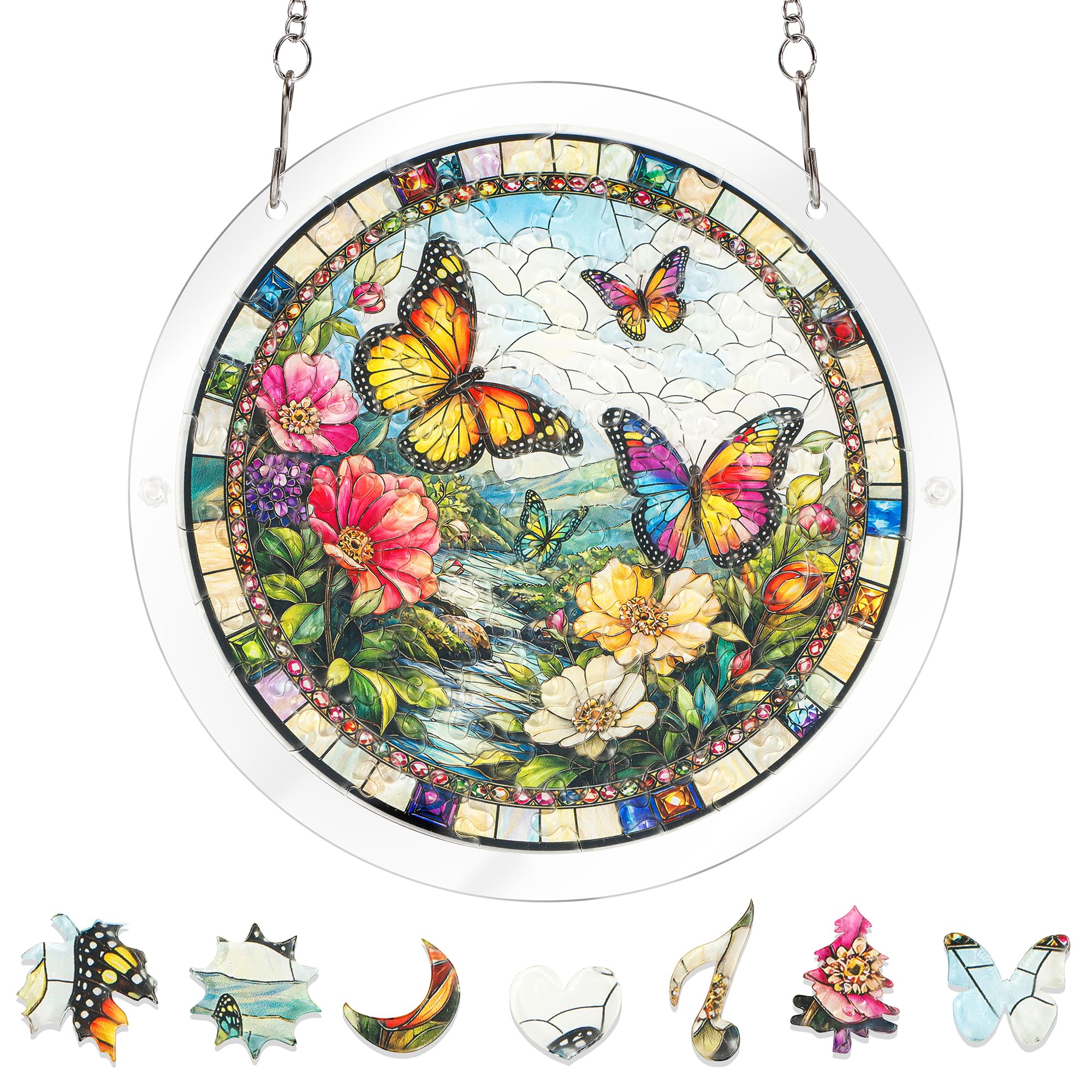 Acrylic Jigsaw Puzzle Suncatcher - Stained Glass Decor -17 Acrylic Jigsaw Puzzle Suncatcher - Stained Glass Decor -17