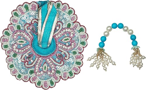 Aditri Creation Paño de diseñador azul para Lord Krishan Ladu Laddu Gopal Kanaiya Bal Krishna vestido de trabajo a mano Poshak Vastra para pequeña