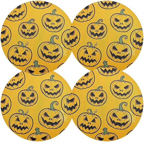 Miniatura 2 de Spooky Pumpkin Orange Placemat, Non Slip Dining Table Heat for Kitchen one sizex1