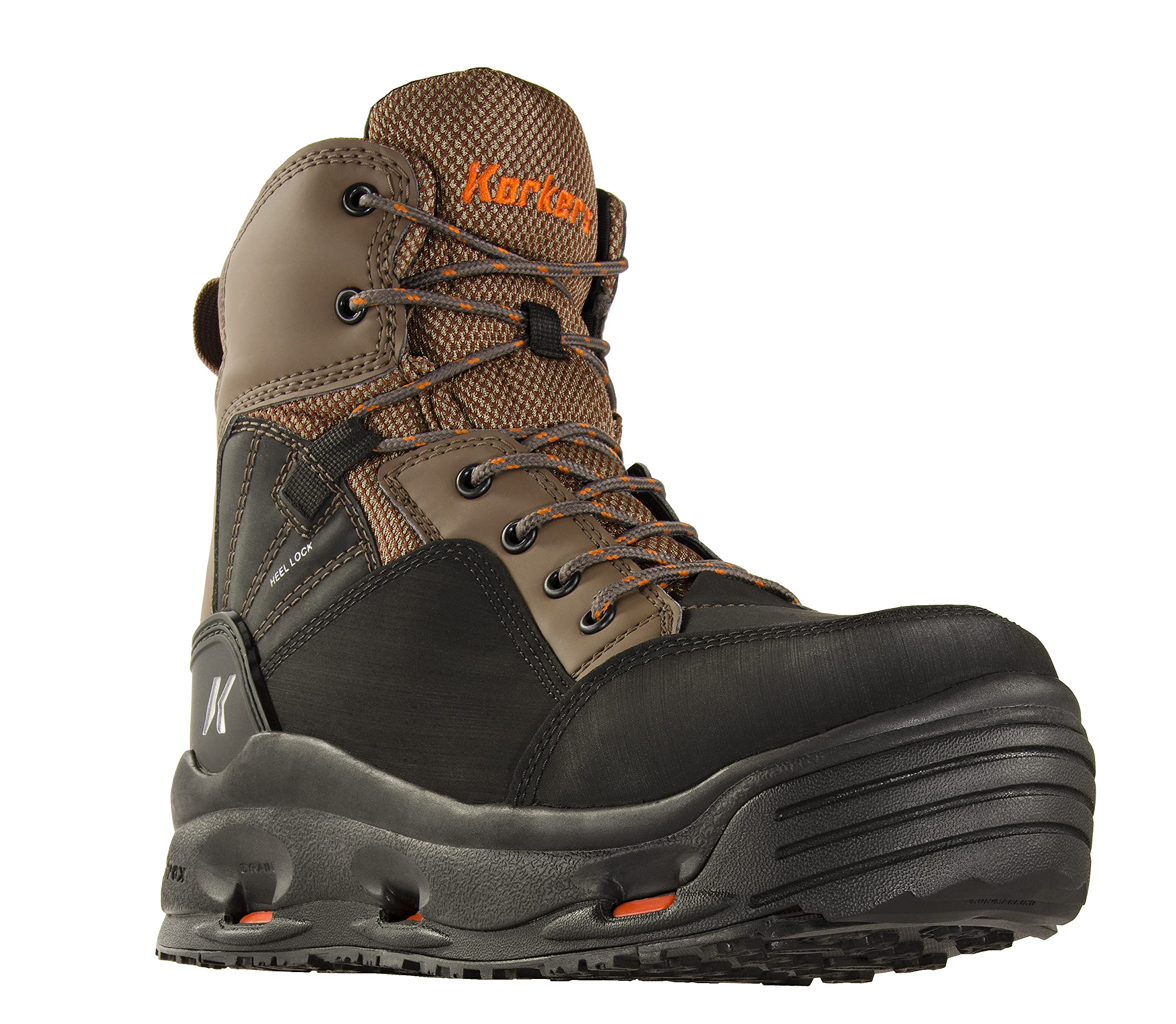 Korkers Buckskin Men's Wading Boots - Durable and Non-Corrosive - Includes Interchangeable Kling-On & Studded Kling-On Soles - Size 8