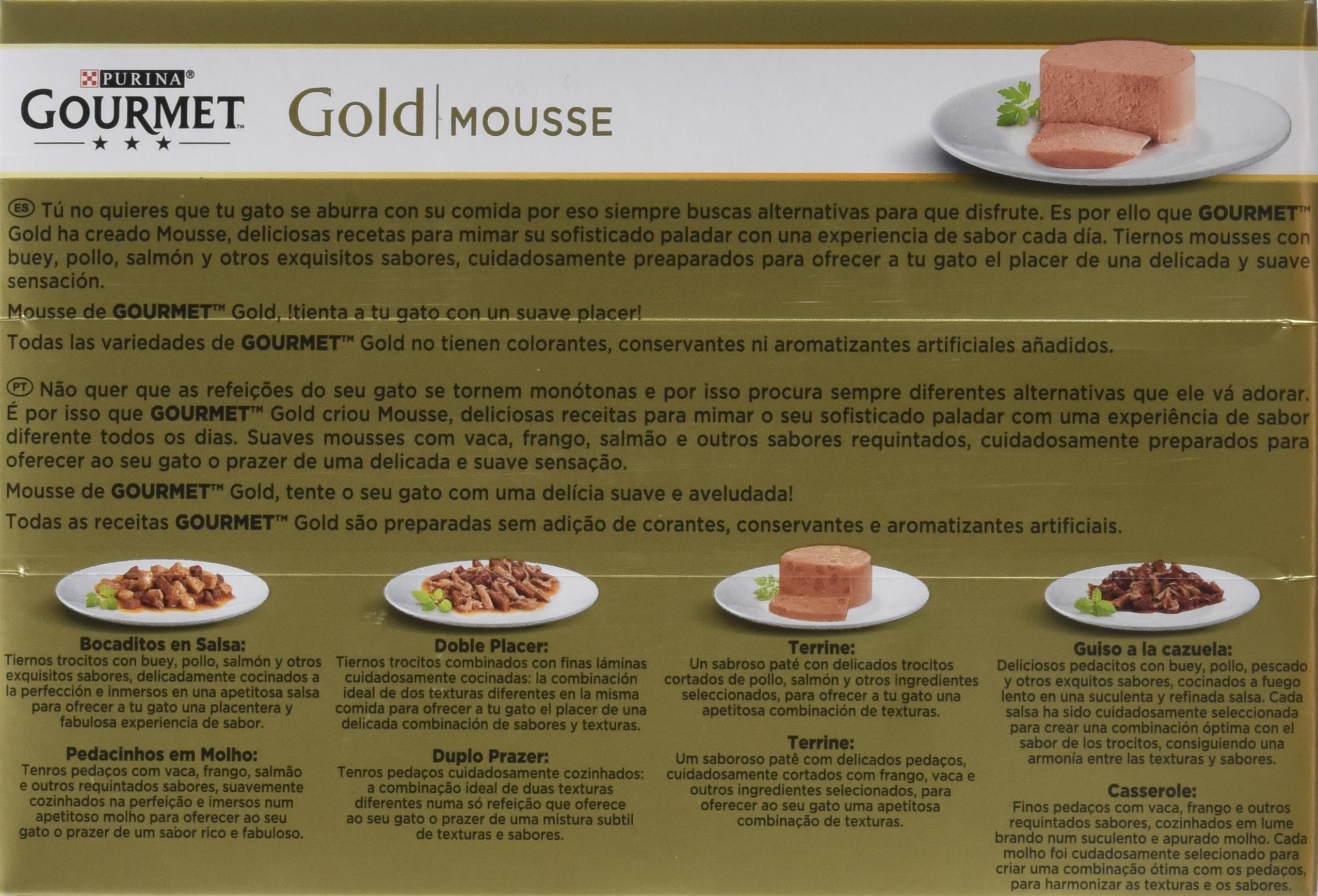 Purina Gourmet Gold Mousse Nassfutter für Katzen, 8 x (12 x 85g)