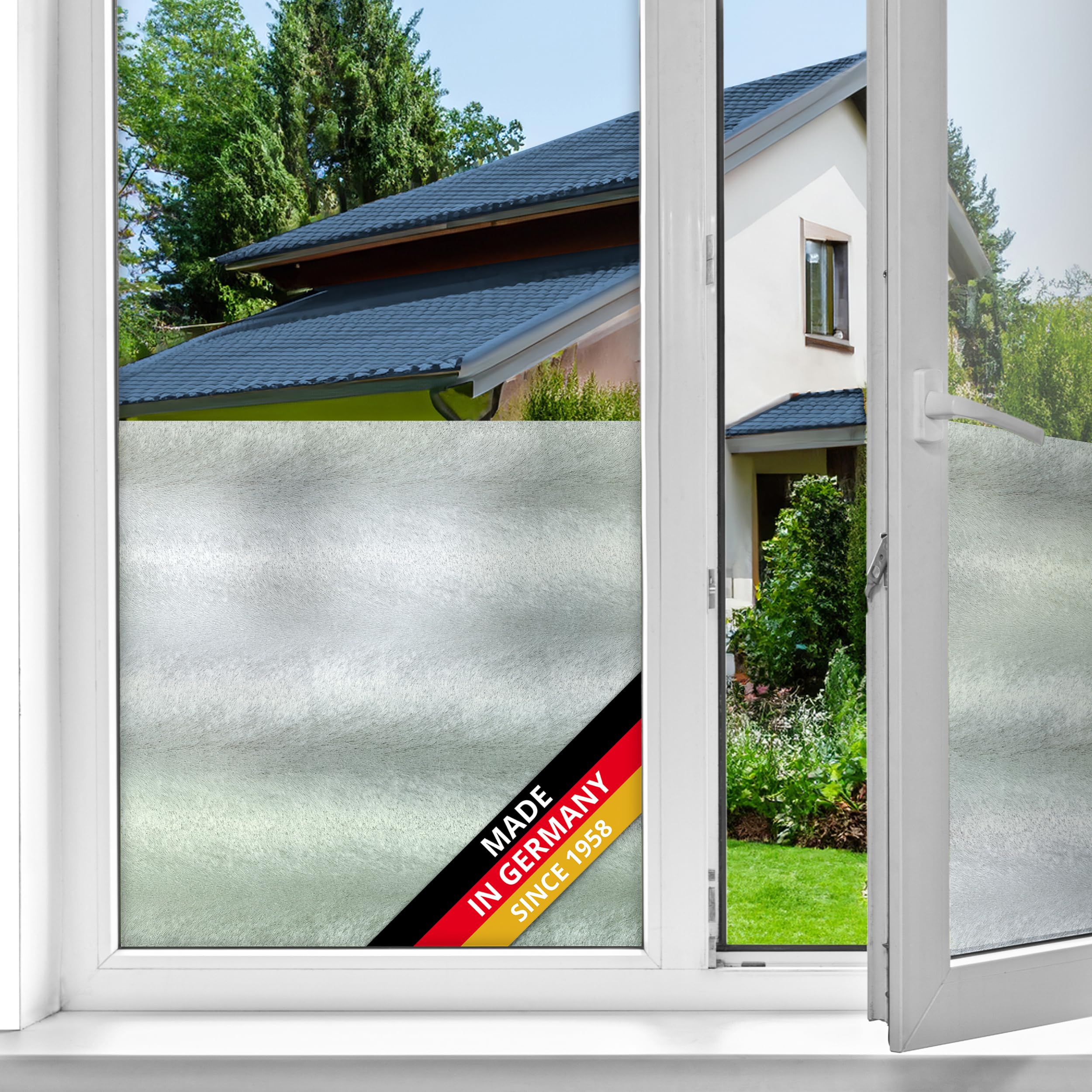 d-c-fix window film privacy Sofelto – 45cm x 1,5m – static vinyl films for glass windows with a shiny effect – self-adhesive, opaque, frosted, decorative for bathroom, home & kitchen