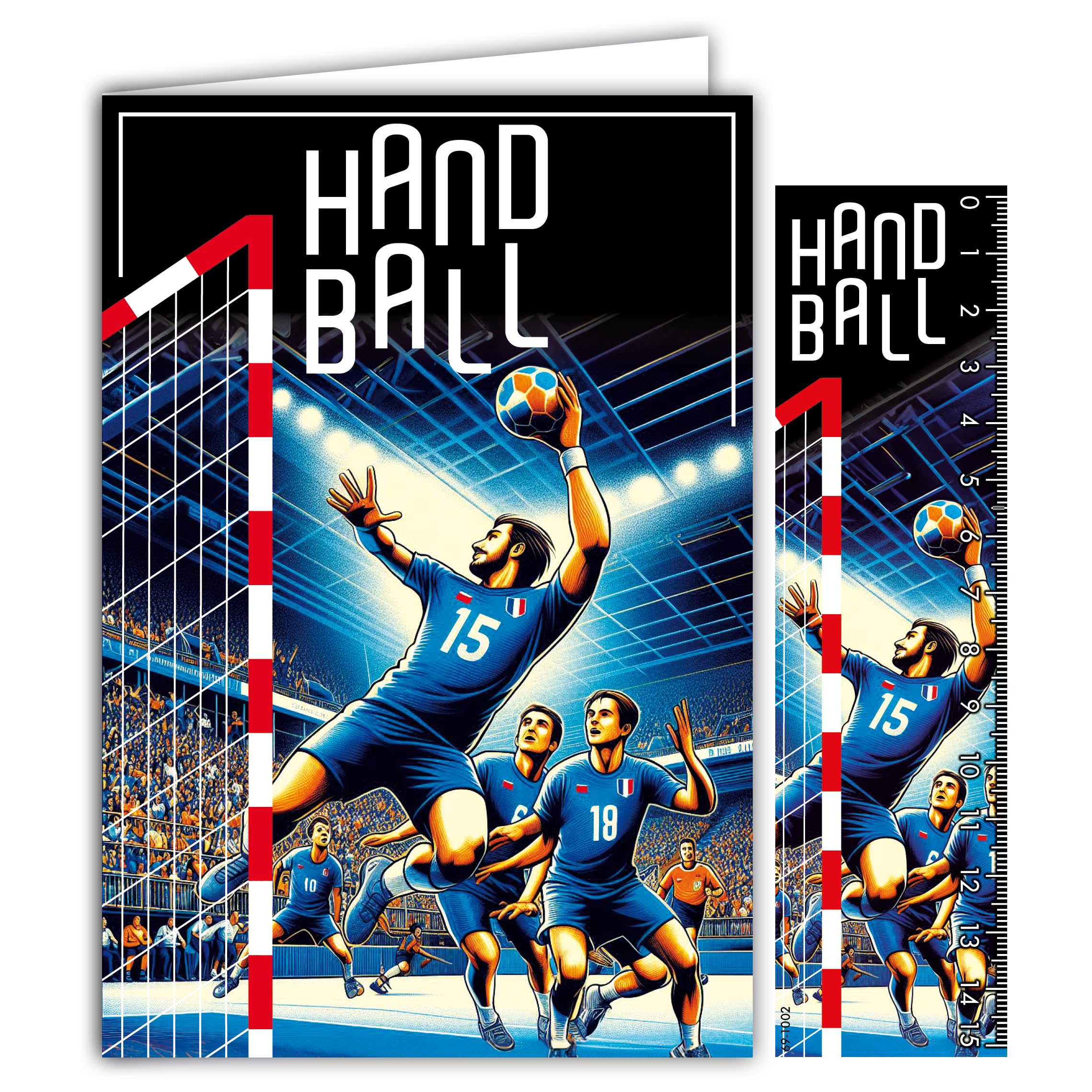 69-1002 Handball Card with Envelope 12 x 17.5 cm for Sports Handball Player Champion or Team Supporters - Passion Sports Collection of the Olympic Games - Made in France