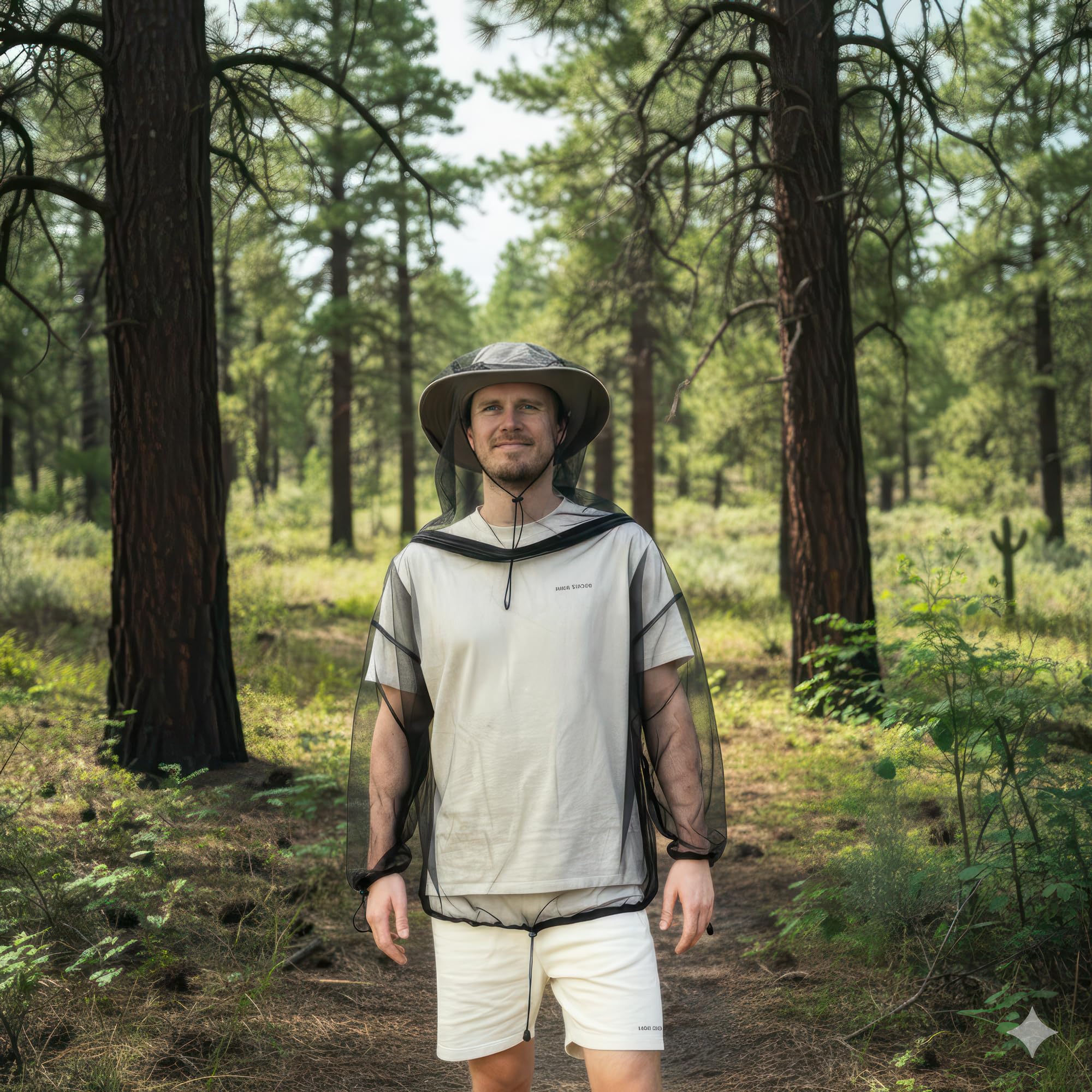 Chaqueta Mosquitera Anti-Insectos – Chaqueta de Malla Ligera & Transpirable con Capucha para Hombres y Mujeres – Protección para Camping, Senderismo, Pesca y Exteriores