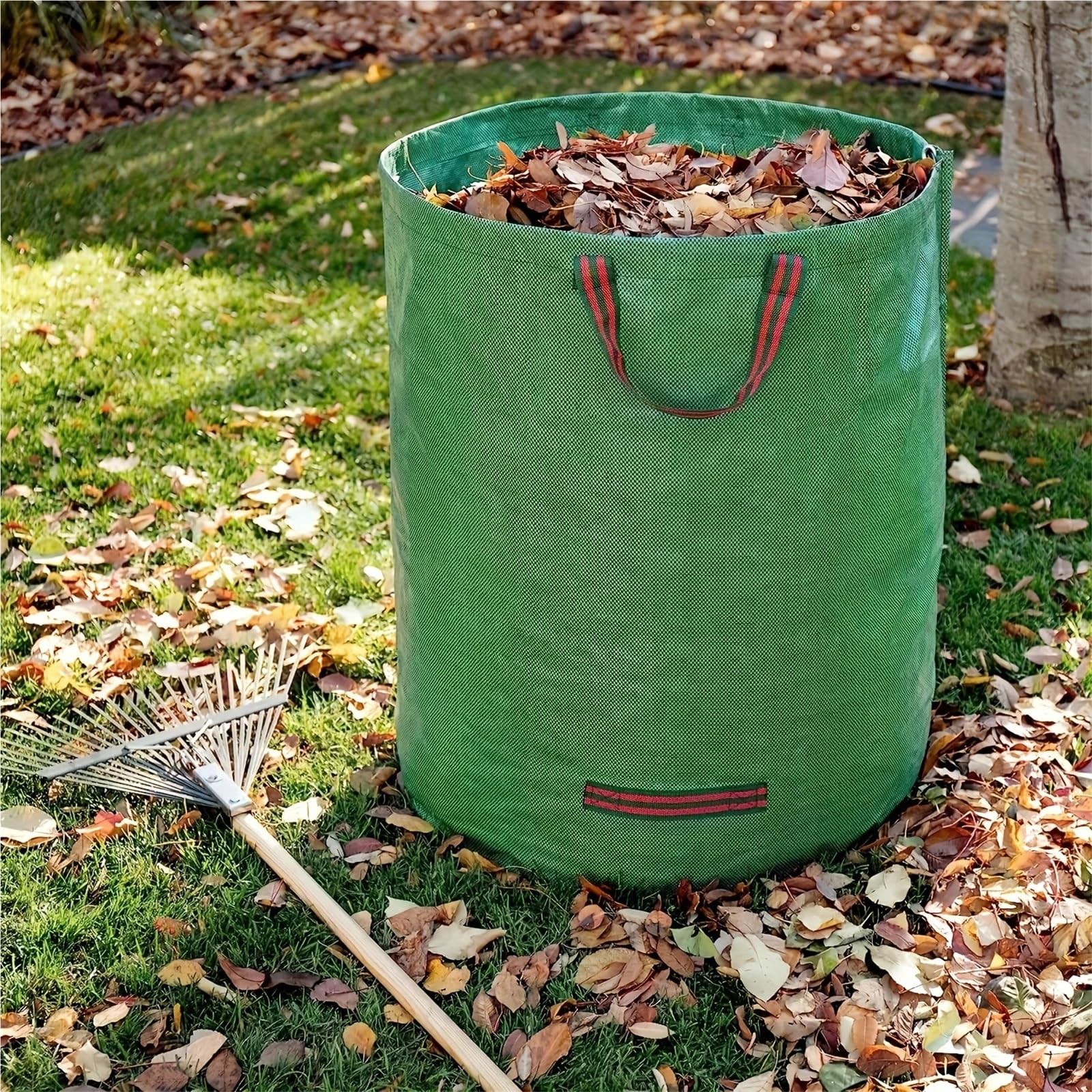 3-teiliges Set aus strapazierfähigen PP-Gartenabfallsäcken – wiederverwendbare Gartenabfallsäcke for Pflanzen, Gras-Organizer FüR Laub(50L)
