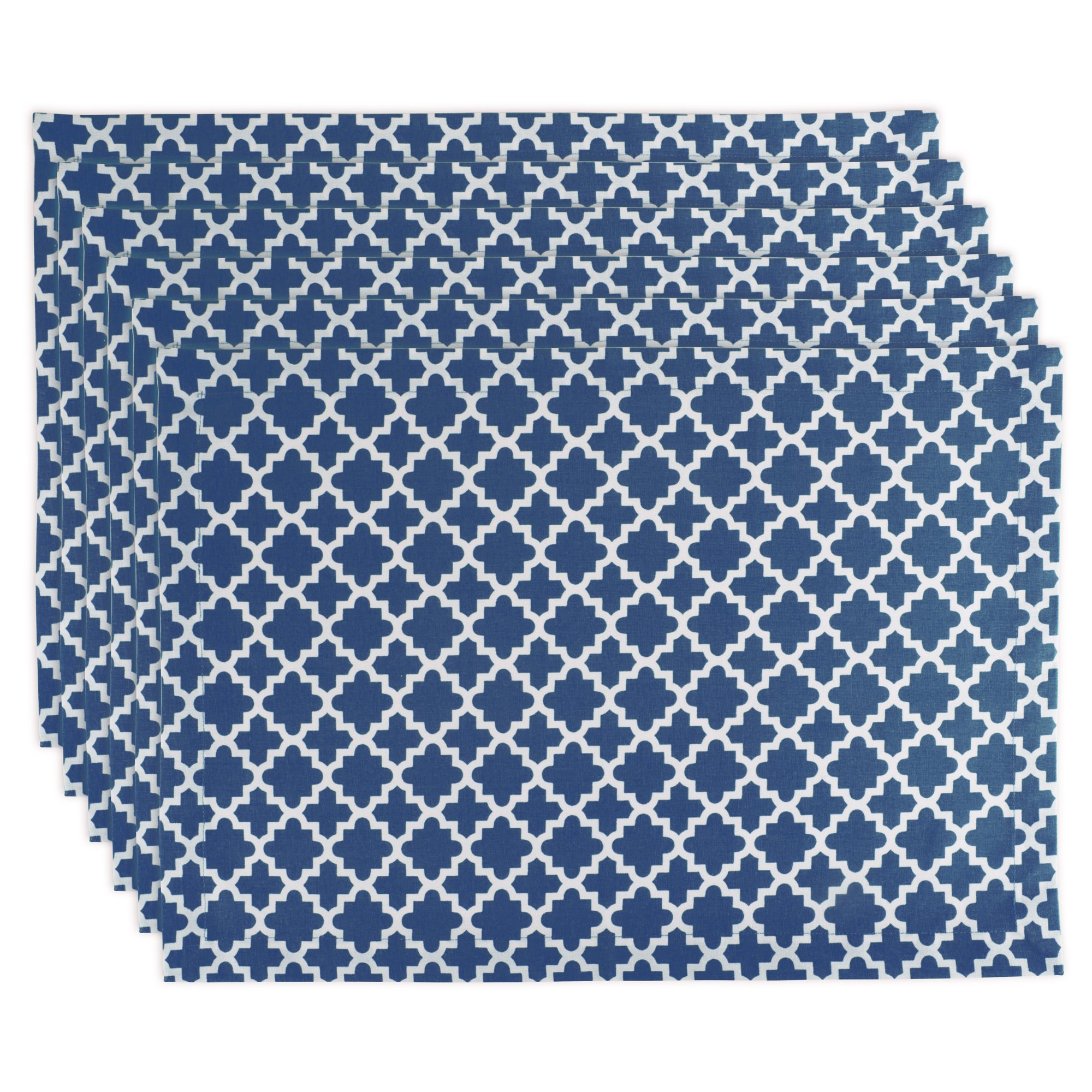 DII Lattice Tabletop Collection, Placemat Set, 13x19, Nautical Blue, 6 Piece