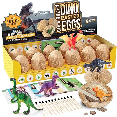 Dan&Darci Dig a Dozen Dino Egg Kit for Kids -