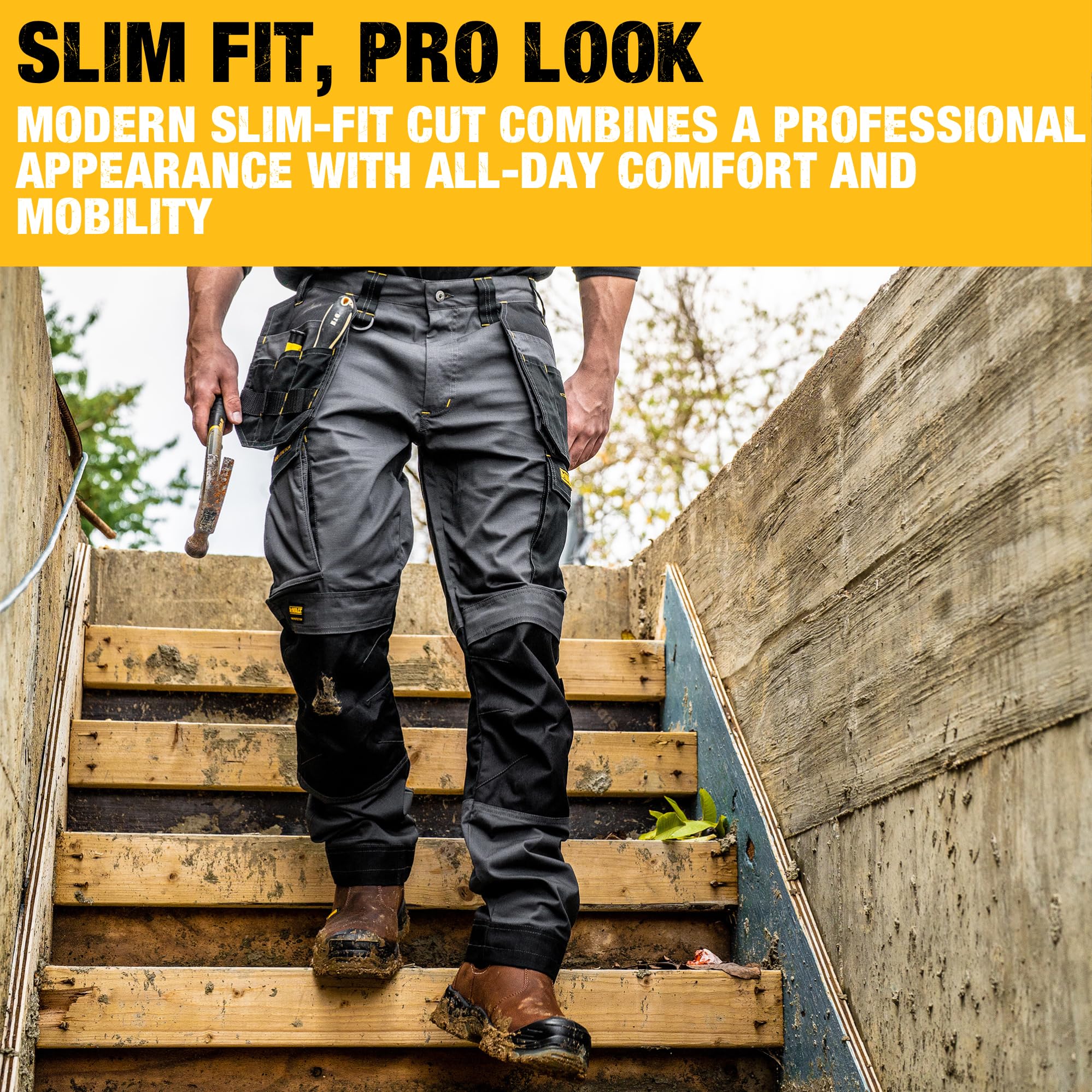 DEWALT Men's Fairhaven Pro-Stretch, Slim Fit, Holster Pocket Work Trousers - 4