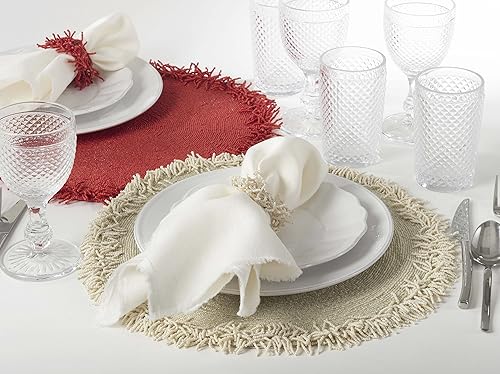 Miniatura 4 de Fennco Styles Isla - Mantel individual redondo de 15 pulgadas (1 pieza)