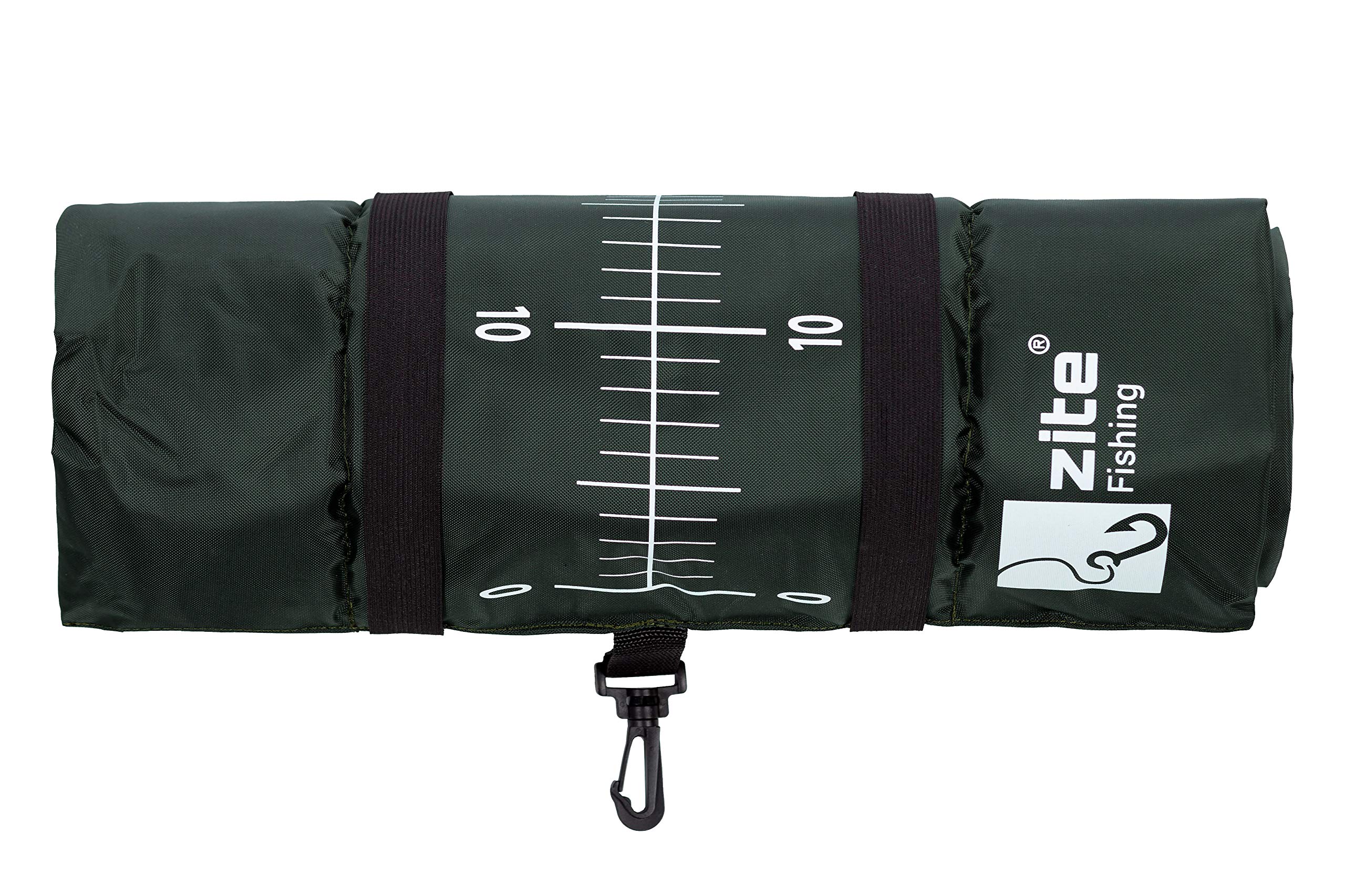 Zite Fishing Raubfisch Abhakmatte für das Raubfischangeln auf Hechte & Zander – 130 x 40 cm – aufgedrucktes Maßband mit Einer Messskala von 125 cm