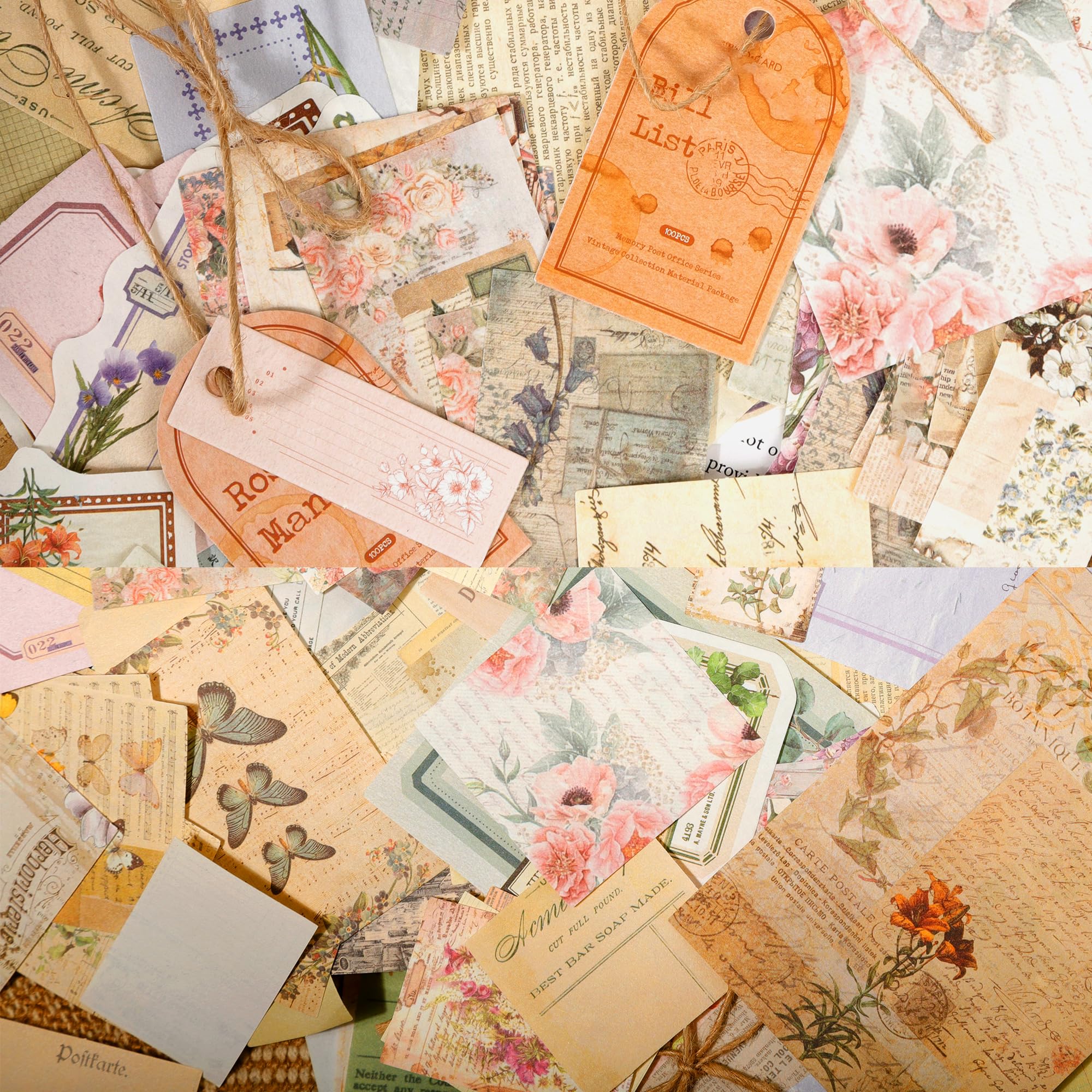 Amazon.com: 400 Sheets Vintage Scrapbook Paper Supplies, Diy