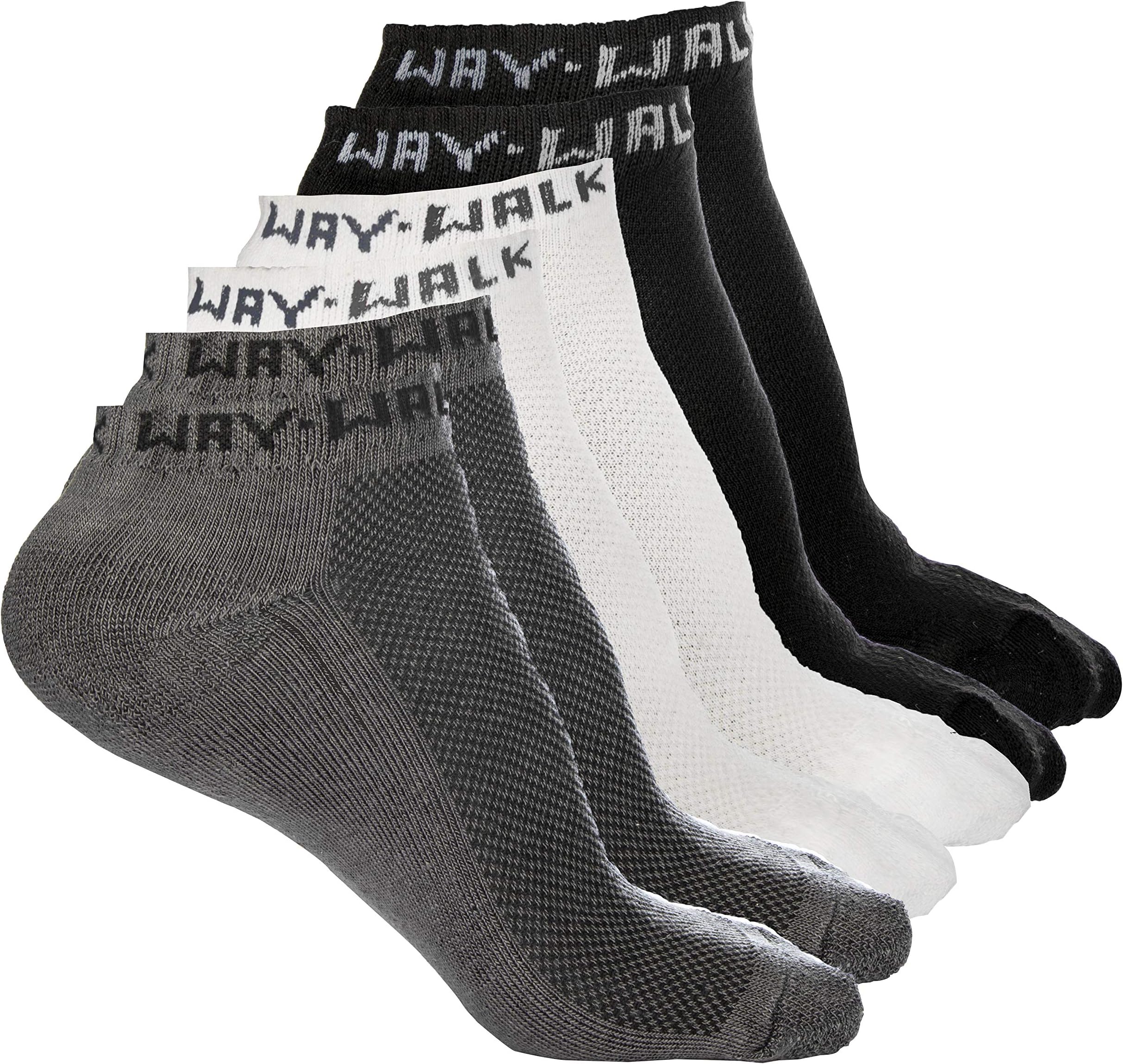Men's Cotton Solid Ankle Socks (Black Grey White, Free Size) - Pack of 3