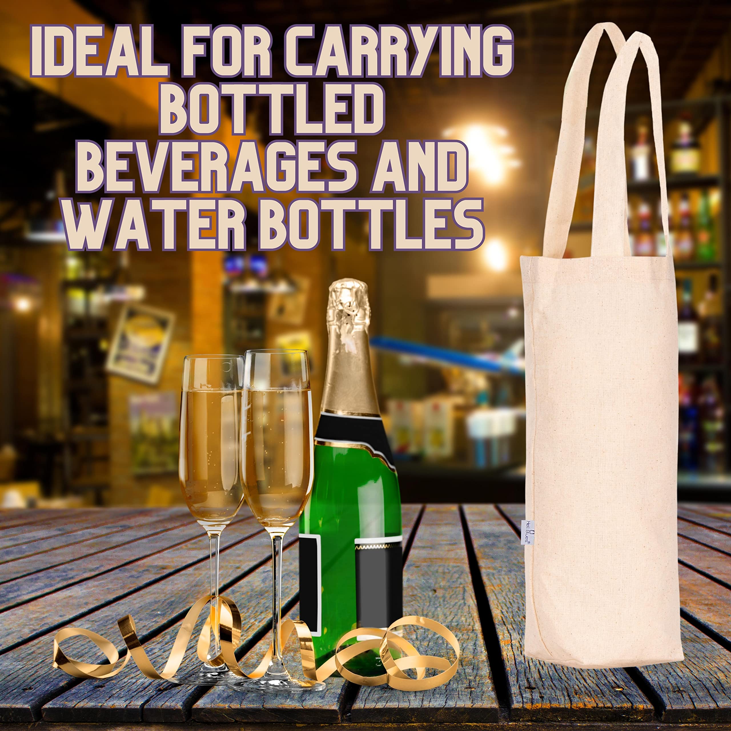 Hell Blues Canvas Bottle Wine Bags with Handles - Image 3