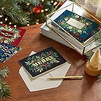 Vista 2 de Hallmark - Tarjetas navideñas surtidas en caja a granel, surtido elegante de flores en tonos joya (72 tarjetas y sobres)