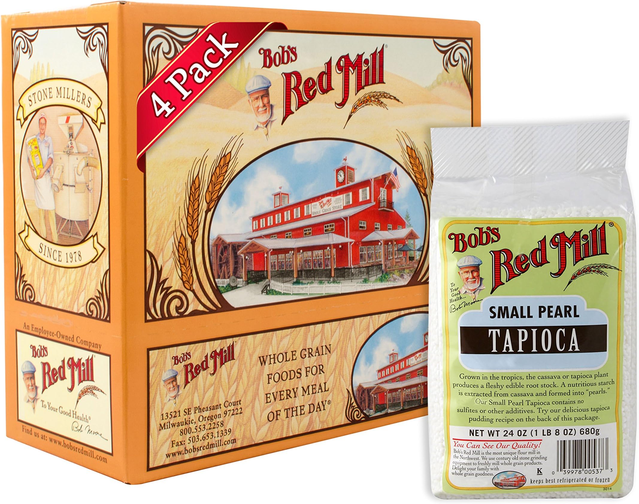 Bob's Red Mill Tapioca, Small Pearl, 24 Ounce Units (Pack of 4)