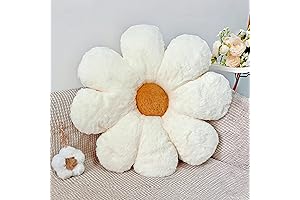 Daisy White Flower Pillow Keychain Set, Large Soft Fluffy Beautiful Daisy Flower...