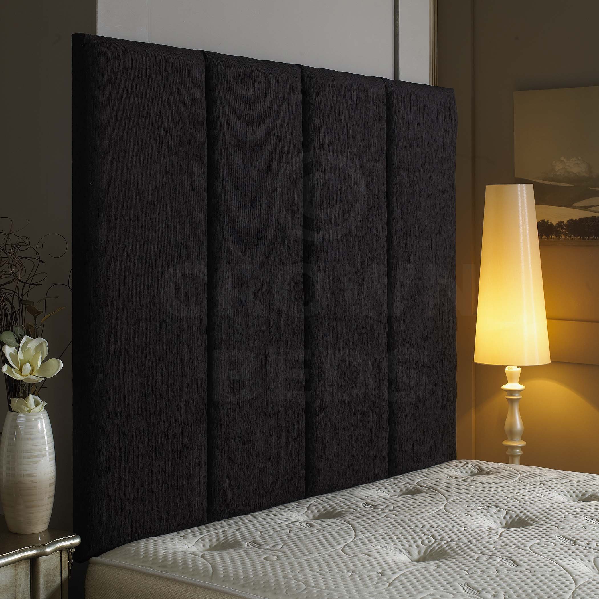 CROWNBEDSUK !EXCELLENT ALTON WALL HEADBOARD IN 2ft6,3ft,4ft,4ft6,5ft,6ft AND HEIGHT OPTIONS! (Black, 4ft (small double) 44'')