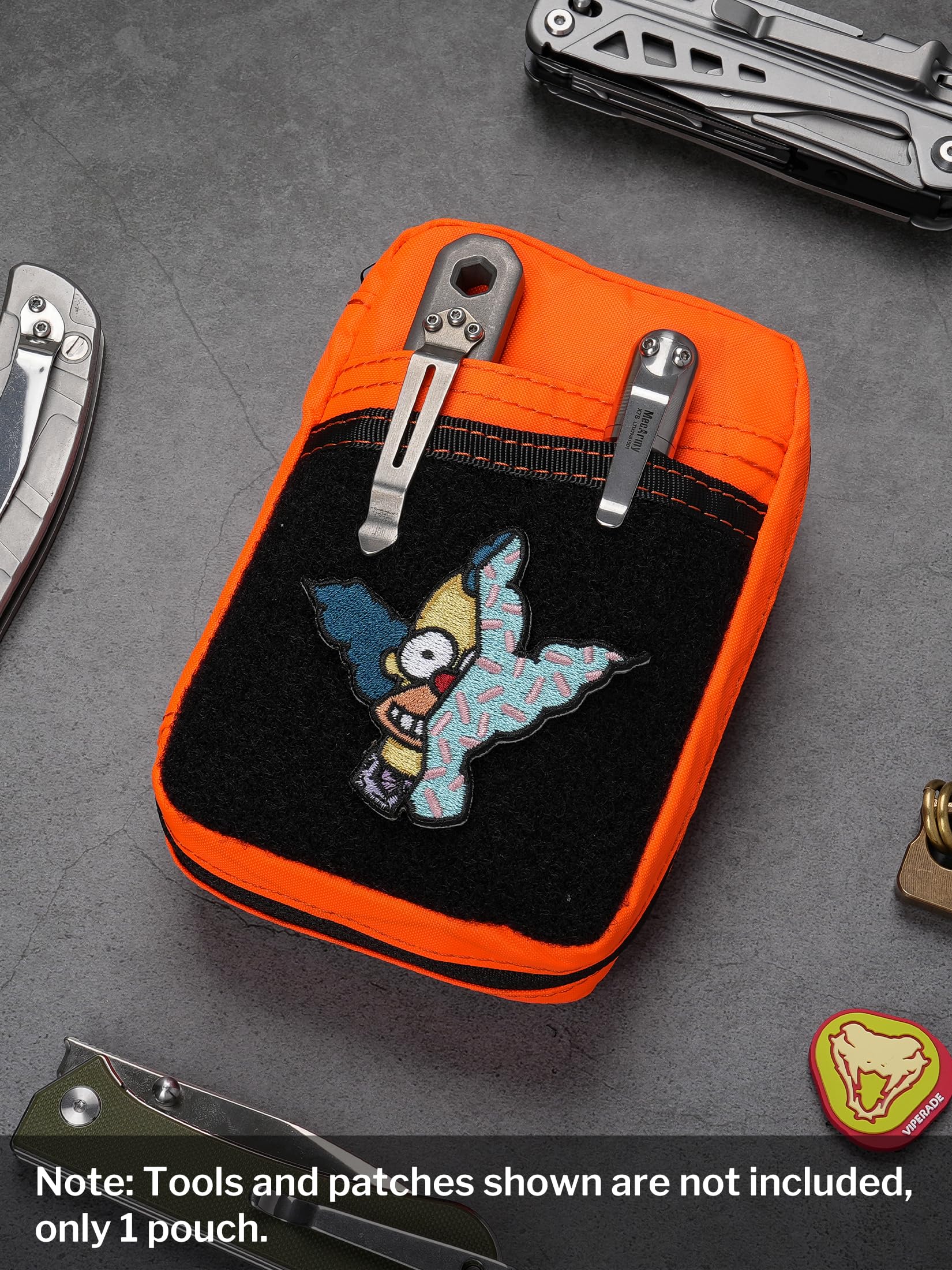 VIPERADE VE26 EDC Pouch Organiser with 11 Compartments, Small Tool Pouch with DIY Patches Area - Image 2