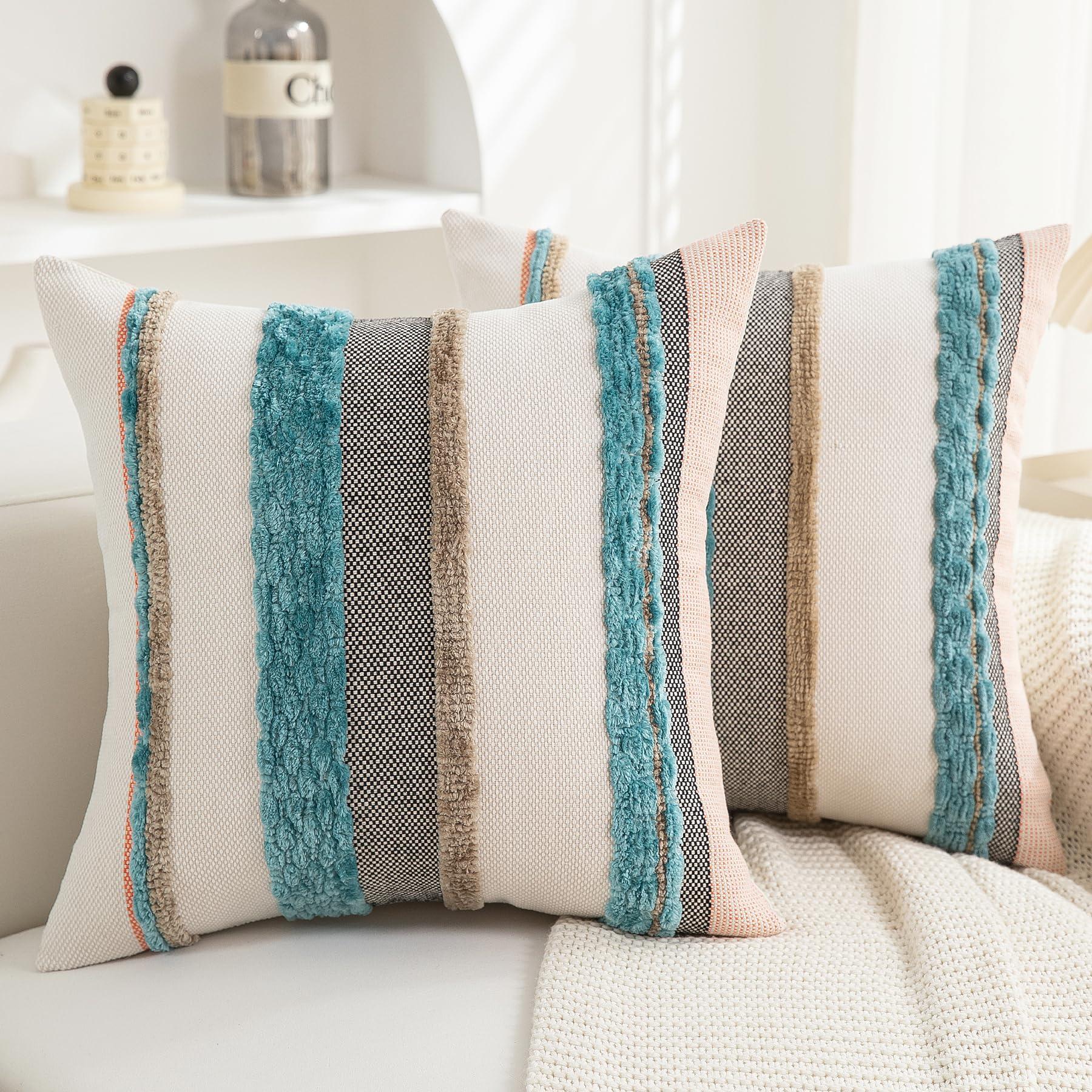Amazon.com: PLEPATE Boho Pillow Covers 18x18 Set of 2 for Couch-Modern ...
