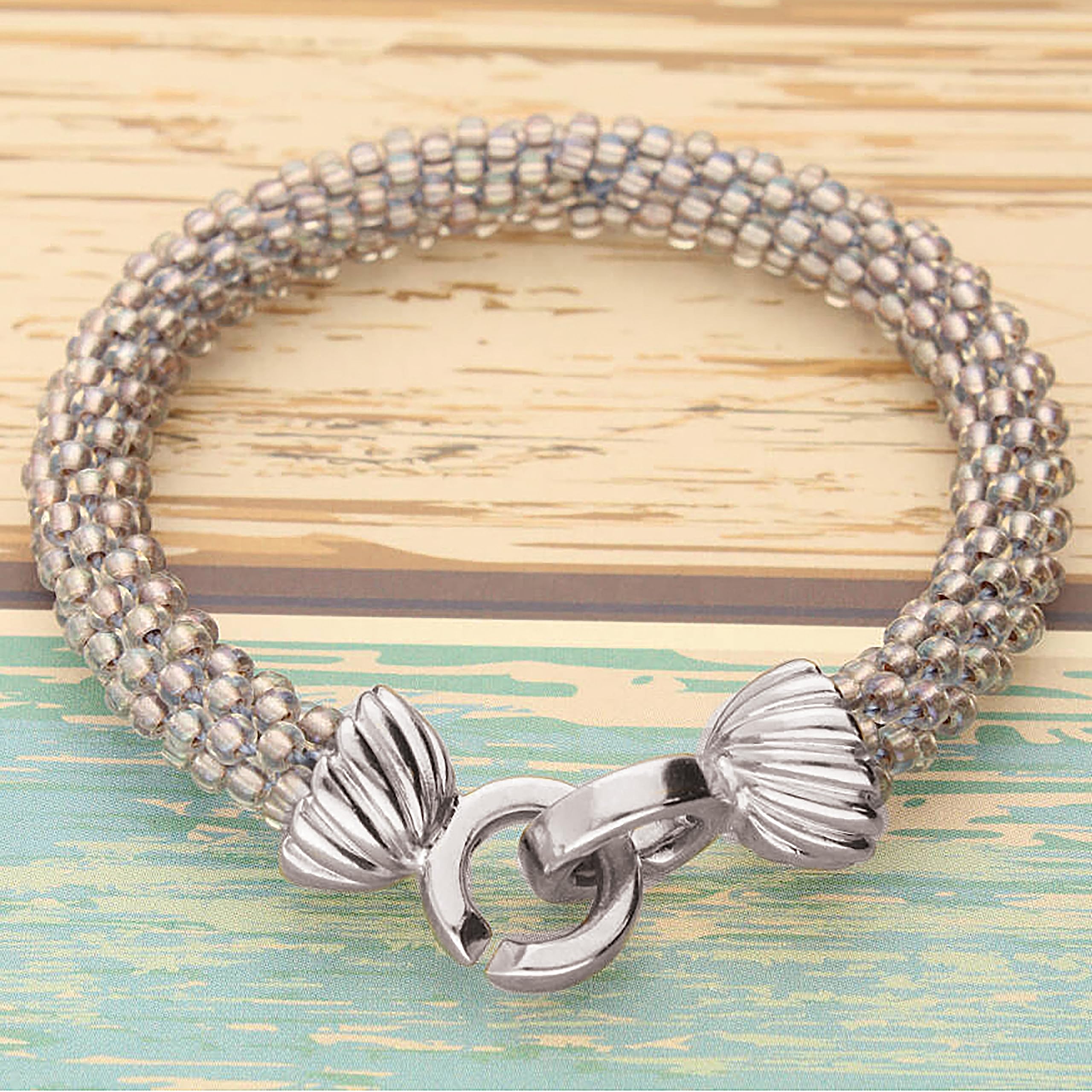 The Beadsmith Klejone zapięcie skręcane – eleganckie elementy – kolor srebrny – 1 sztuka, 35 x 13 mm – komponent do wykończenia lub łączenia bransoletek, naszyjników i ręcznie robionej biżuterii