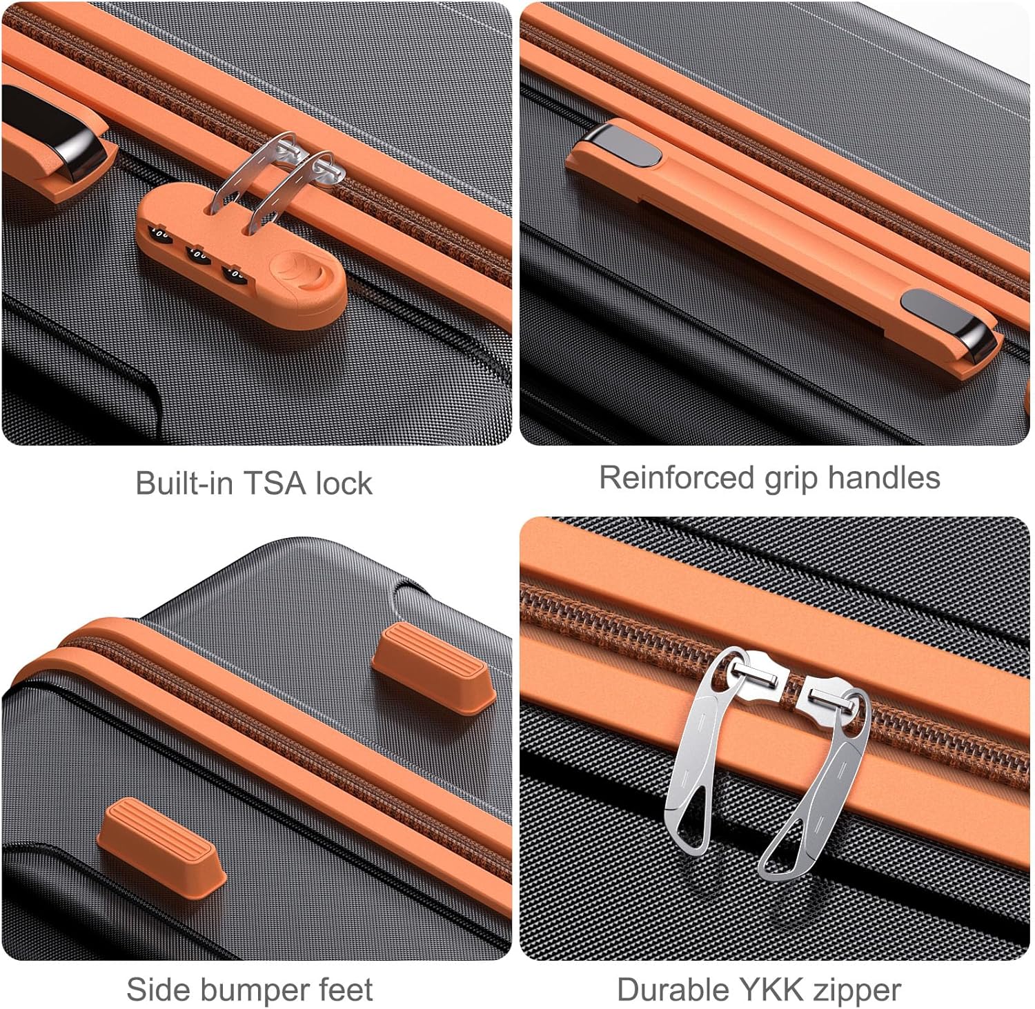 Nazhura Luggage Set, 3-Piece Hardside Suitcase Set, 20-inch Carry On, 24-inch, 28-inch Luggage - Image 3