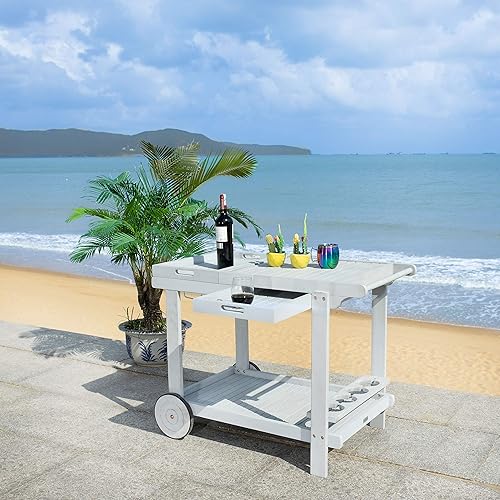 Miniatura 8 de Safavieh -Carrito de té de madera natural Orland Outdoor Collection