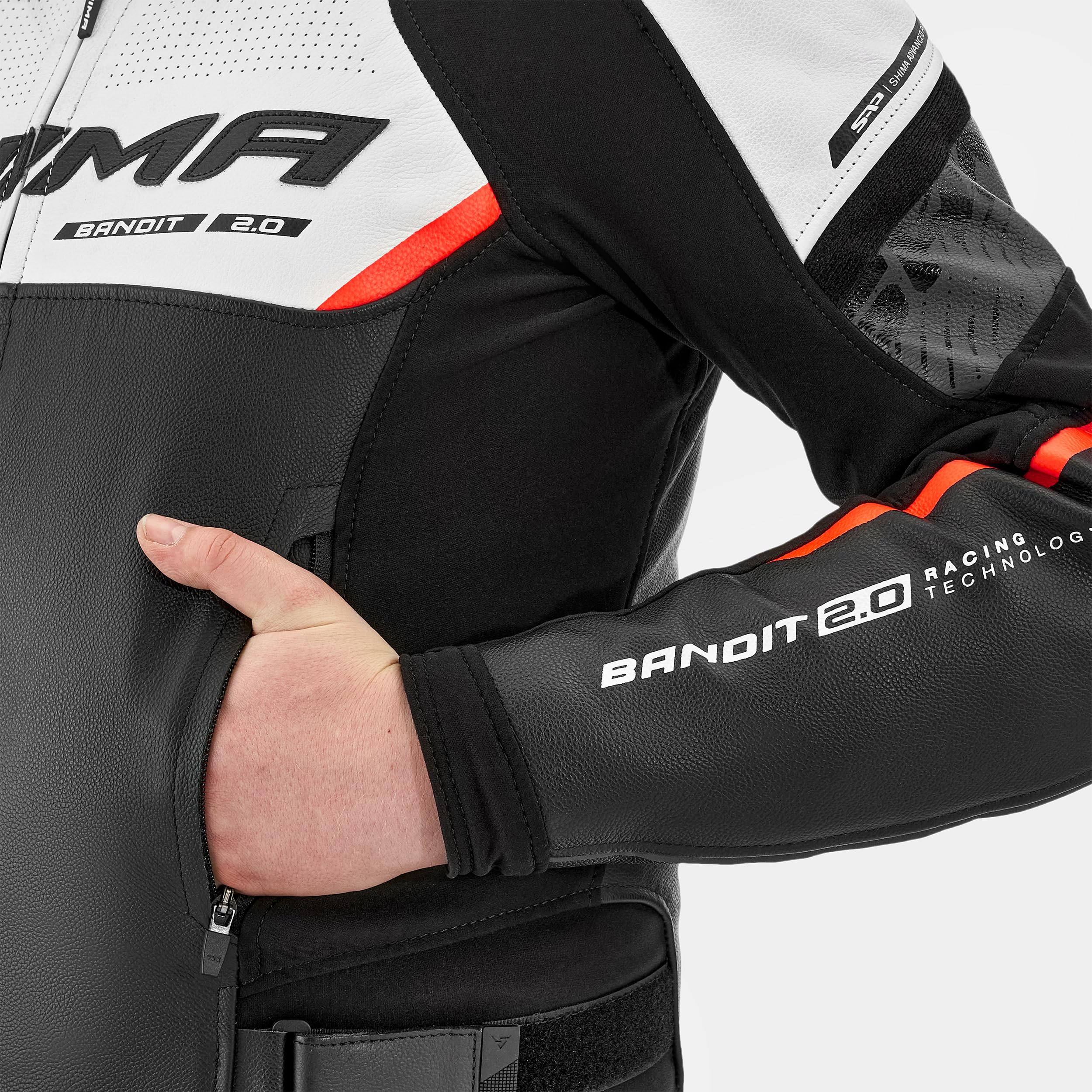 SHIMA Bandit 2.0 Chaqueta Pantalon Moto Hombre AirForce Protector Espalda Cuero Traje de Moto Motociclista Chaquetas