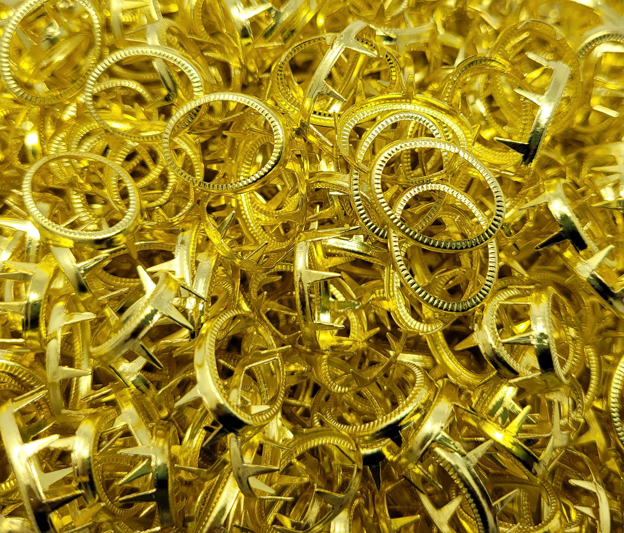 14mm x 19mm Large Open Oval Gold Tone Metal Nailheads Decorative Craft Studs (Pack of 50)