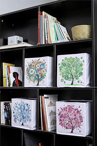 Miniatura 3 de CaptainCrafts Caja de almacenamiento plegable con pintura de diamante 5D para bricolaje, cubos con lienzo al óleo, forma especial, kit de arte de