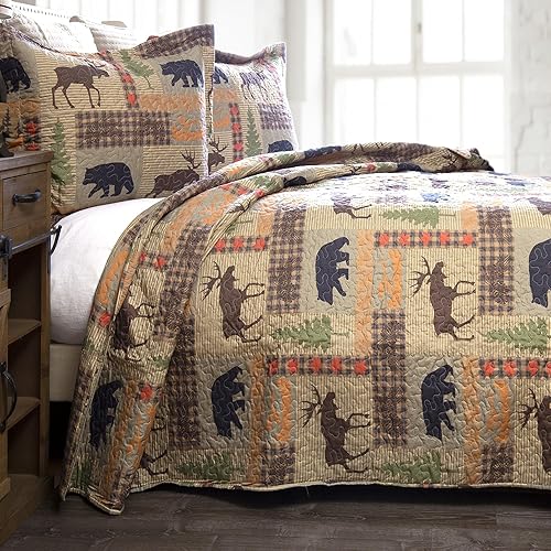 Vista 43 de CARSTENS, INC. Rustic Cabin Country - Juego de ropa de cama de microfibra de 2 piezas, estilo rústico vintage, tamaño individual Rústico Vintage