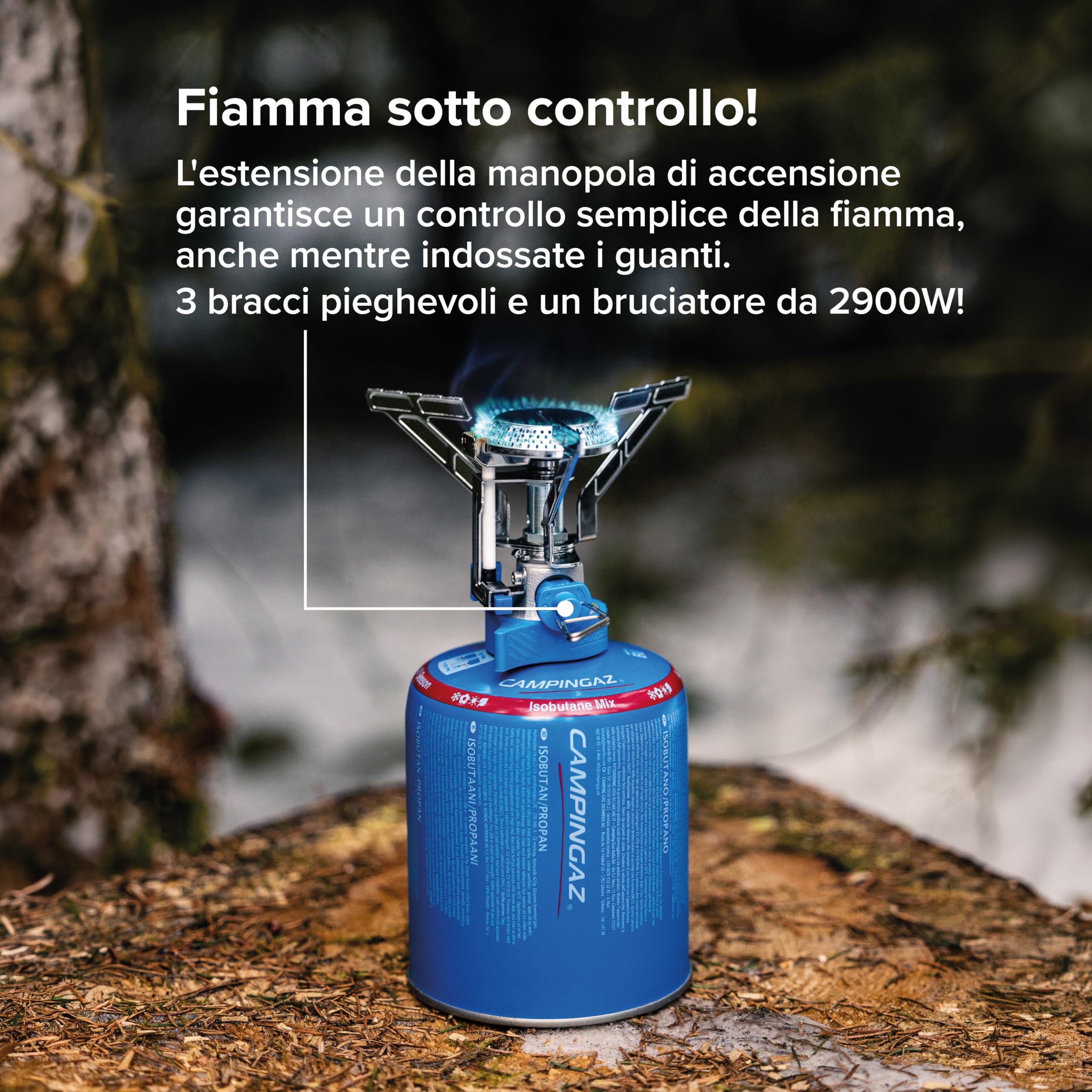 Campingaz Fornello Twister Connect PZ Euro 1| con Attacco Easy Clic e Funzione Dual Lock | Fornello a Gas Leggero a 1 Fuoco | Bruciatore Singolo | 2900 W | per Campeggio, Festival ed Escursionismo