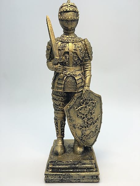 Amazon 川善アート 置物 オシャレ 中世兵士 レトロ ブロンズ色 彫刻風 ローマ衛兵 1 置物 オブジェ オンライン通販
