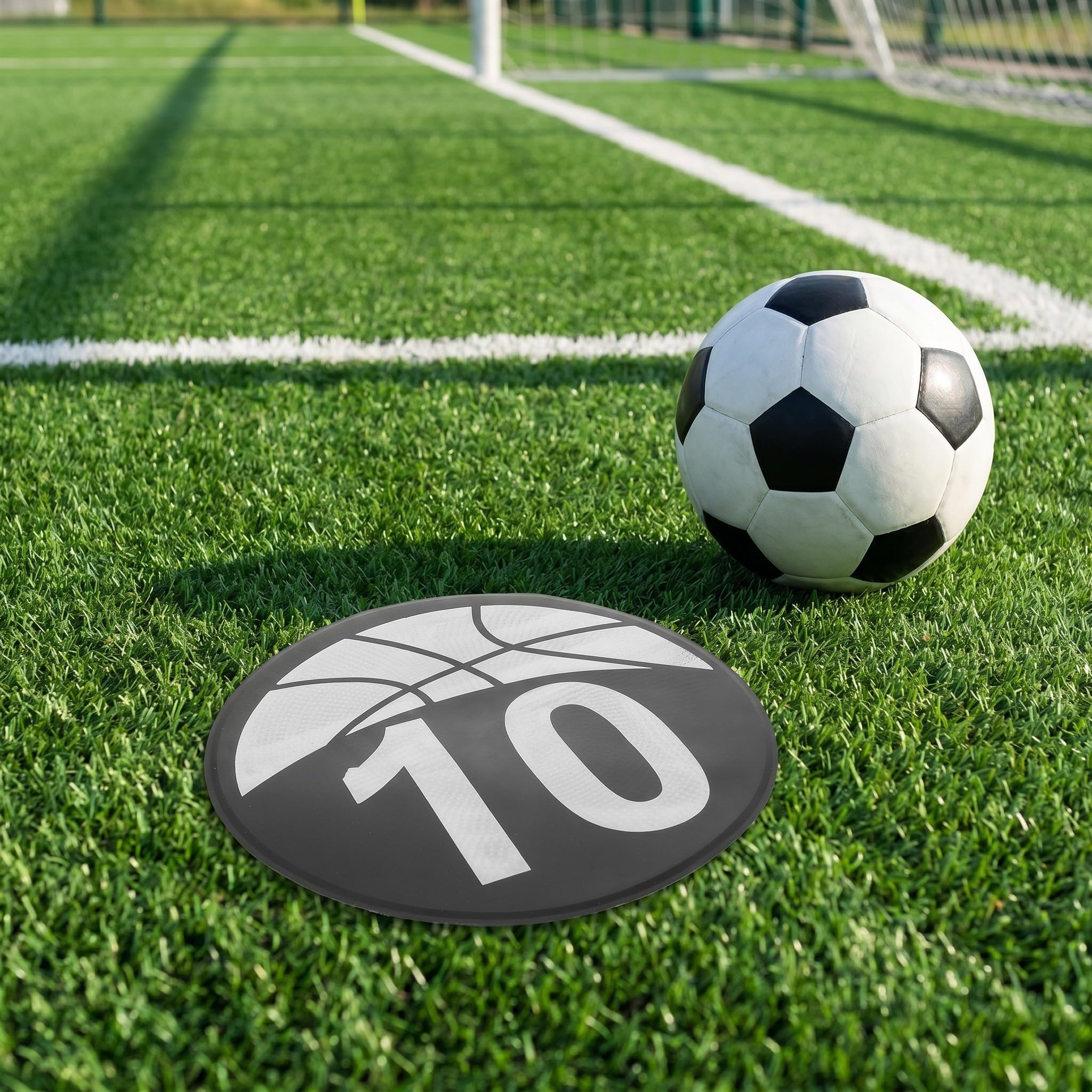 DOITOOL 10 sztuk numerycznych znaczników podłogowych, 23 cm/9 cali antypoślizgowe znaczniki do ćwiczeń, wielorazowe płaskie pachołki, ćwiczenia na boisku piłkarskim dla młodzieżowych drużyn