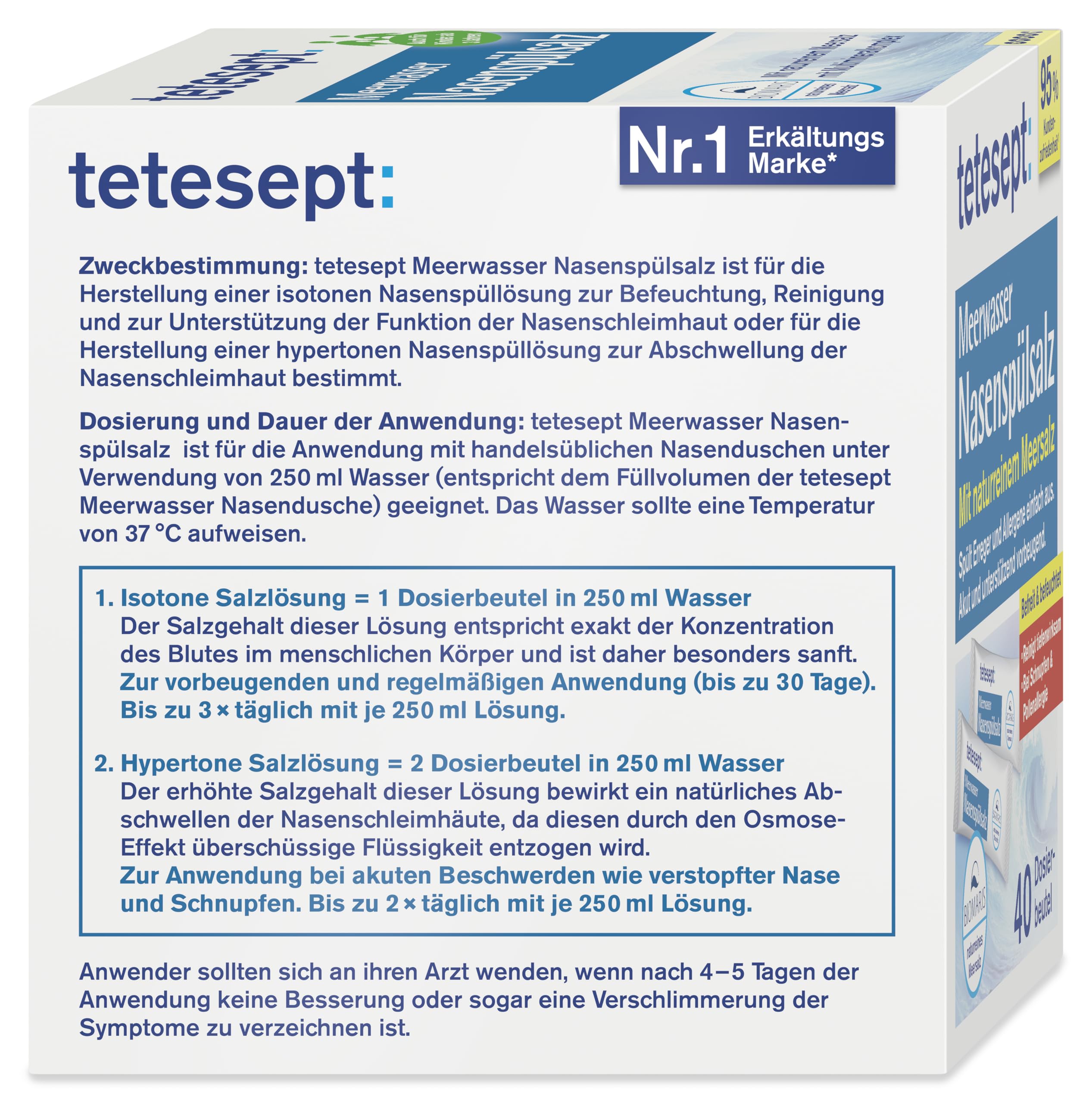 tetesept Sel de lavage nasal à l'eau de mer